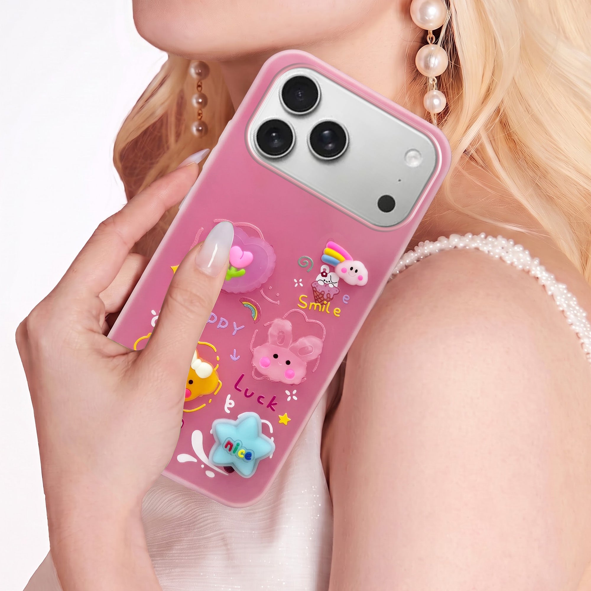 For Apple iPhone 17 Pro Back Cover Case (3D Cute Cartoons | Hard Back Side Soft | Matte Premium Finish | HD Printing)
