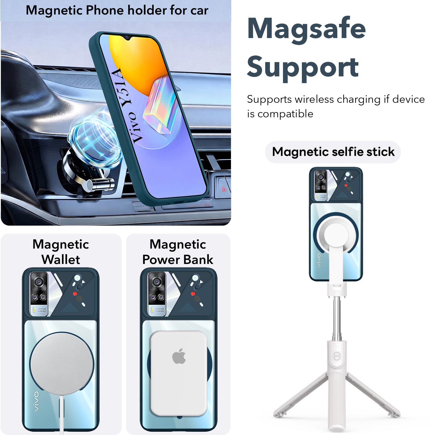 For Vivo Y51A Back Cover Case Lifetime Anti-Yellow Clear (Camera Protection | Side Grip | Wireless MagSafe Compatible)