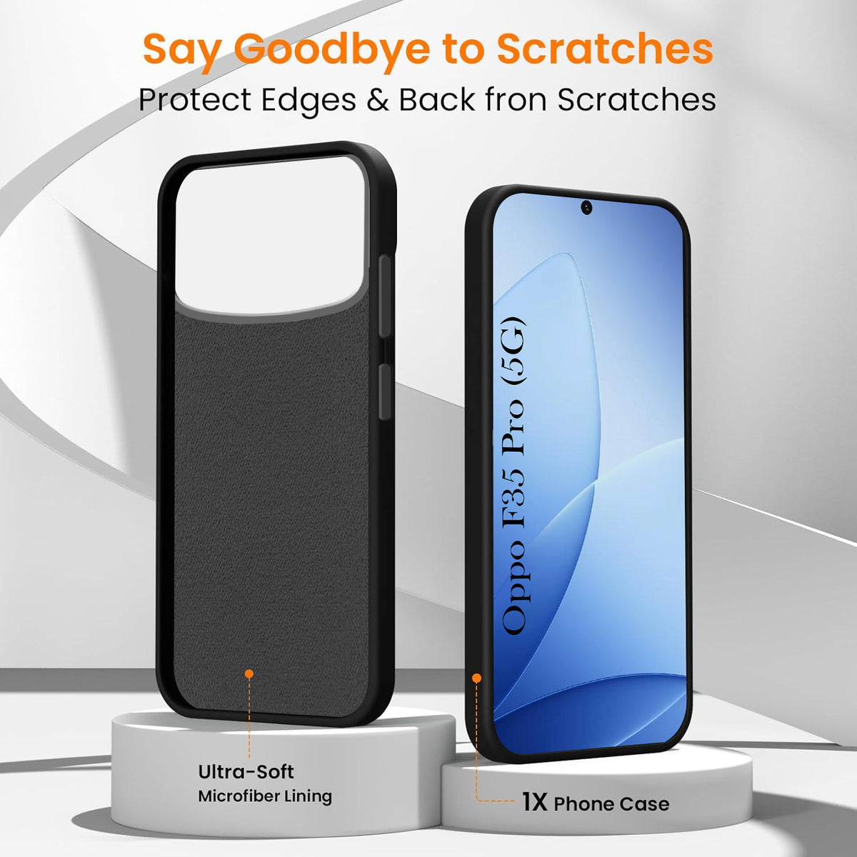 For Oppo F35 Pro 5G Back Cover Case Rubberised (Textured Grip Design| Micro-Fiber Cloth Inside | Slim and Light Weight | Soft Touch and Feel)