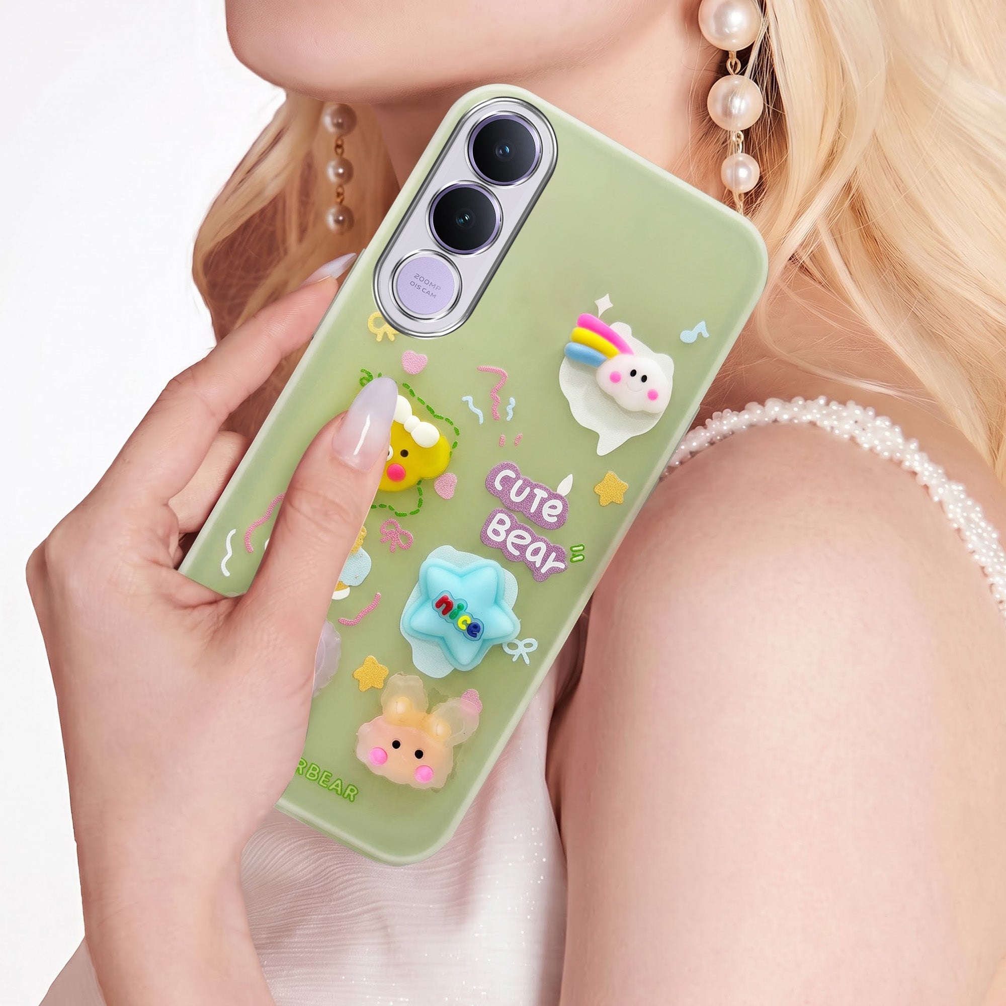 For Vivo V70 FE 5G Back Cover Case (3D Cute Cartoons | Hard Back Side Soft | Matte Premium Finish | HD Printing)