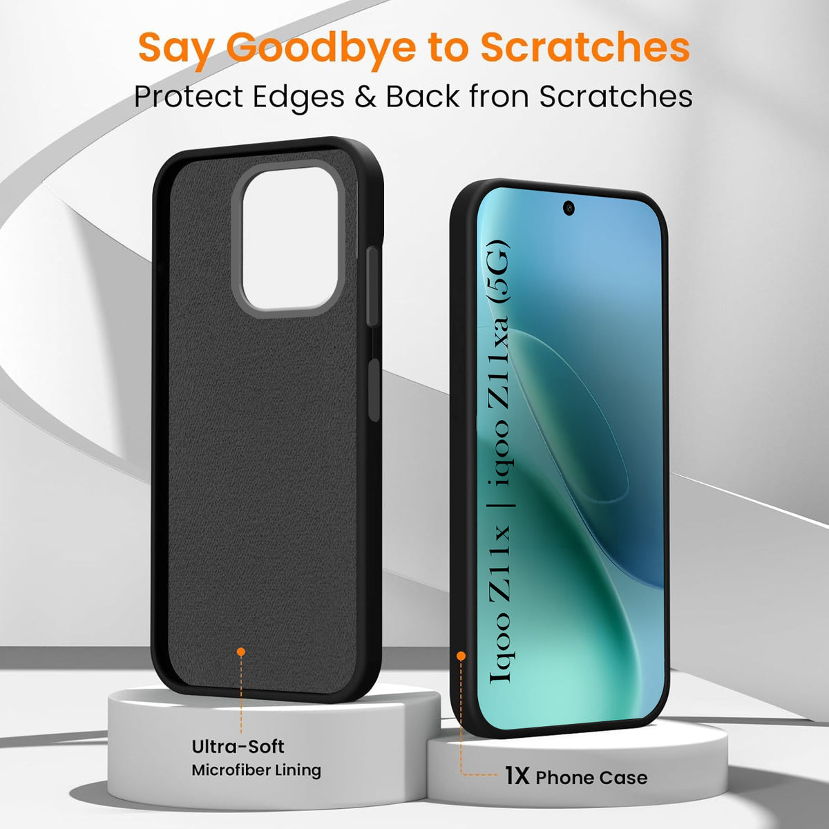 For iQOO Z11x | iQOO Z11xa Back Cover Case Rubberised (Textured Grip Design | Micro-Fiber Cloth Inside | Slim and Light Weight | Soft Touch and Feel)