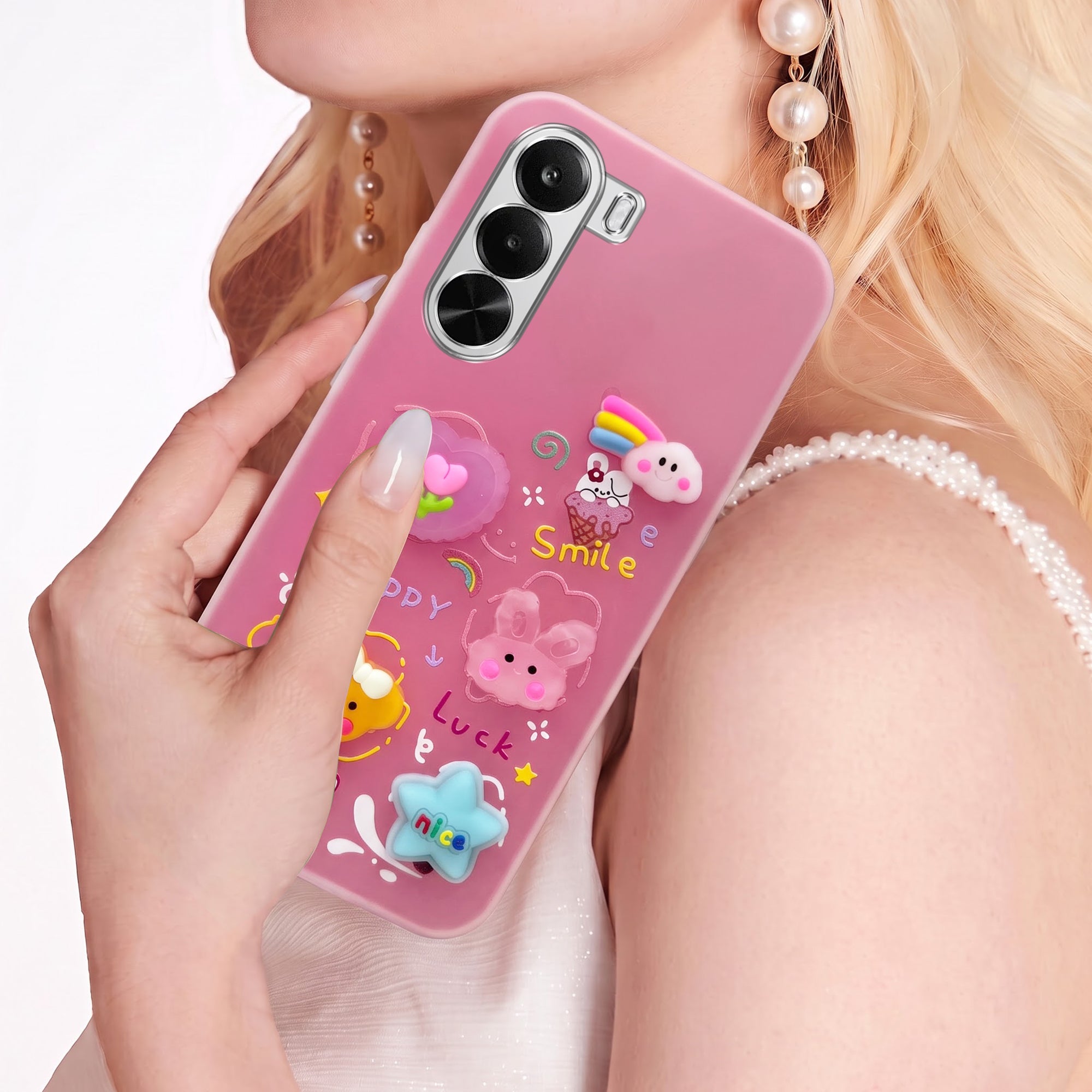 For Realme P4x Back Cover Case (3D Cute Cartoons | Hard Back Side Soft | Matte Premium Finish | HD Printing)