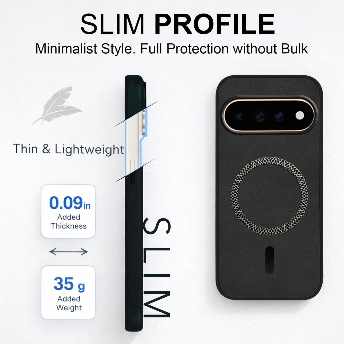 For Google Pixel 11 Pro XL Back Cover Case Leather Finish (MagSafe Compatible Wireless Charging | Soft Touch | Camera Bump Protection)
