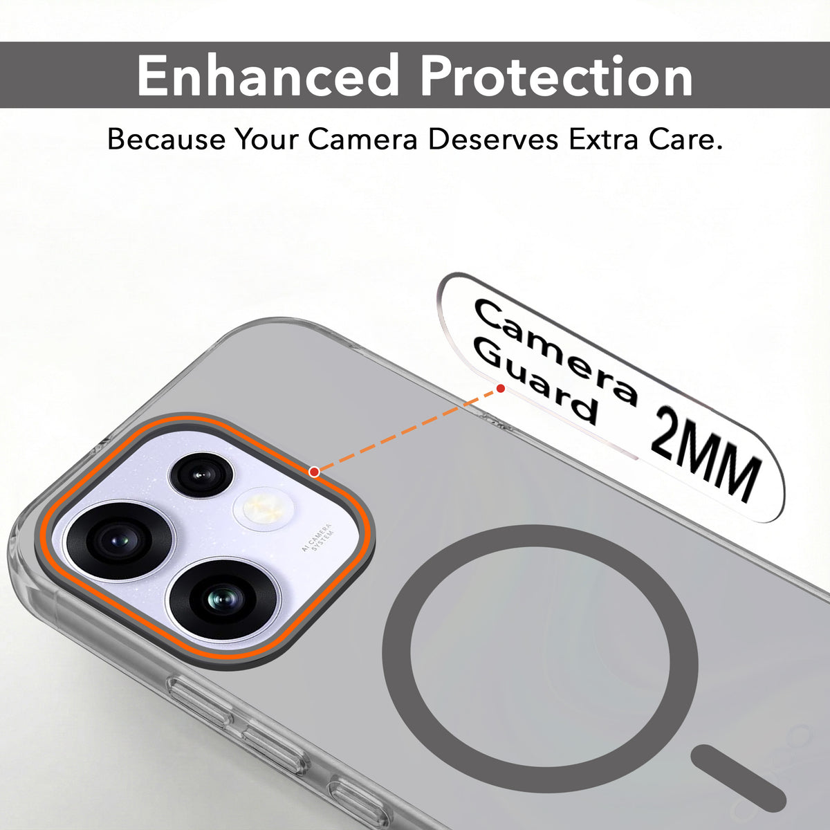 For Oppo Reno 16 Back Cover Case (Soft Touch | Camera Bump Protection | MagSafe Compatible | Matte Finish)