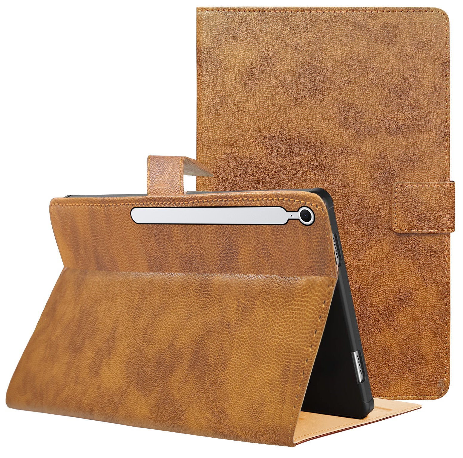 For Samsung Galaxy Tab S10 FE+ SM-X620/ X626/ X626B 13.1 Inch Flip Cover Folio Cover (PU Leather | Multi-Angle Smart Stand | Card Storage Slots | Silicone Back Pouch)