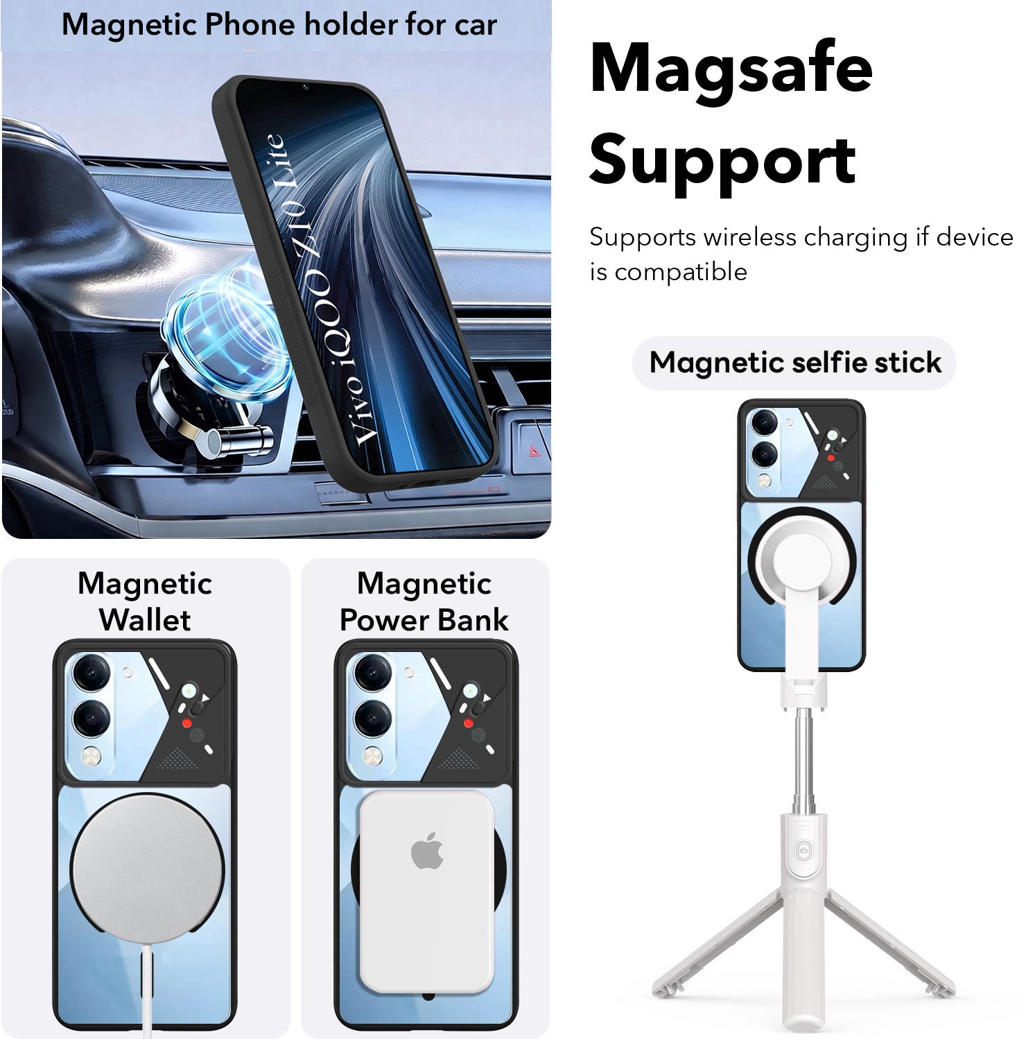 For Vivo iQOO Z10 Lite Back Cover Case Lifetime Anti-Yellow Clear (Camera Protection | Side Grip | Wireless MagSafe Compatible)