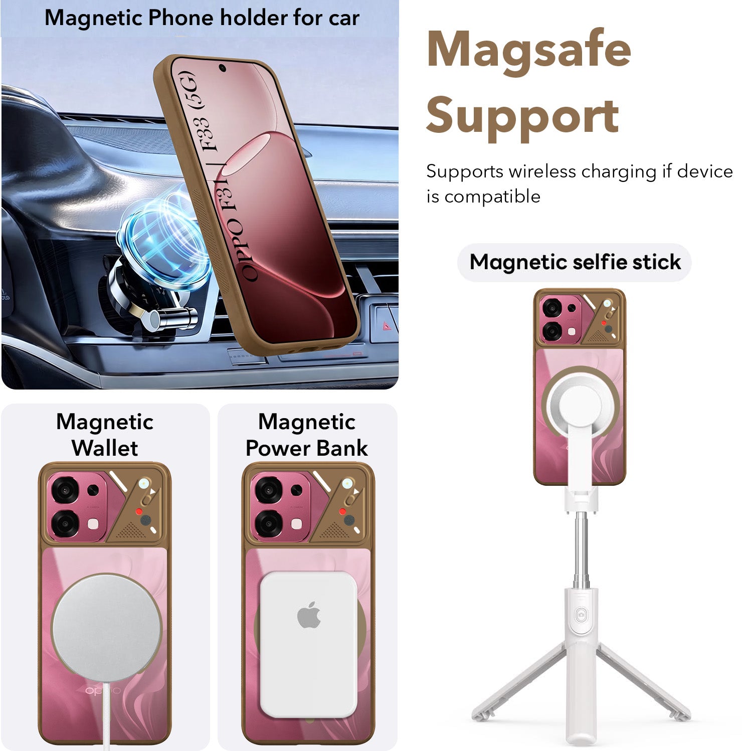 For Oppo F31 5G | Oppo F33 5G Back Cover Case Lifetime Anti-Yellow Clear (Camera Protection | Side Grip | Wireless MagSafe Compatible)