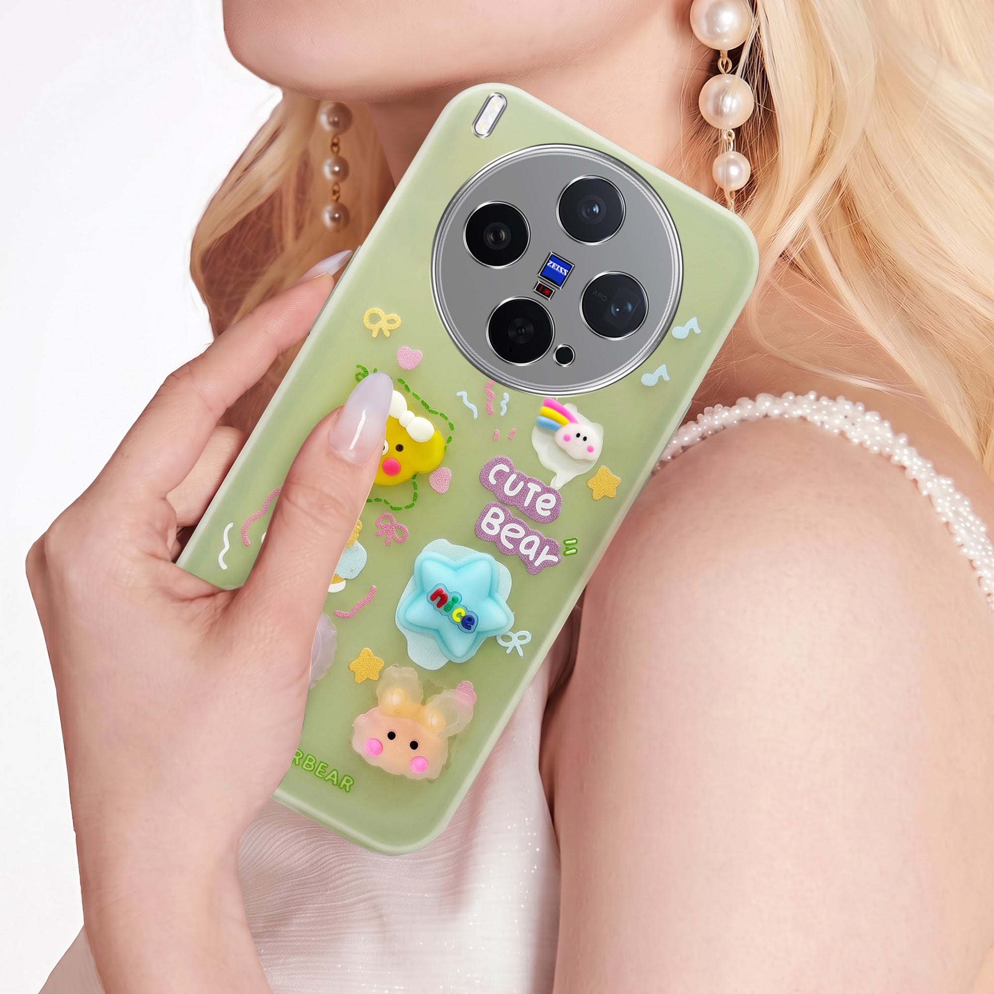For Vivo X300 5G Back Cover Case (3D Cute Cartoons | Hard Back Side Soft | Matte Premium Finish | HD Printing)