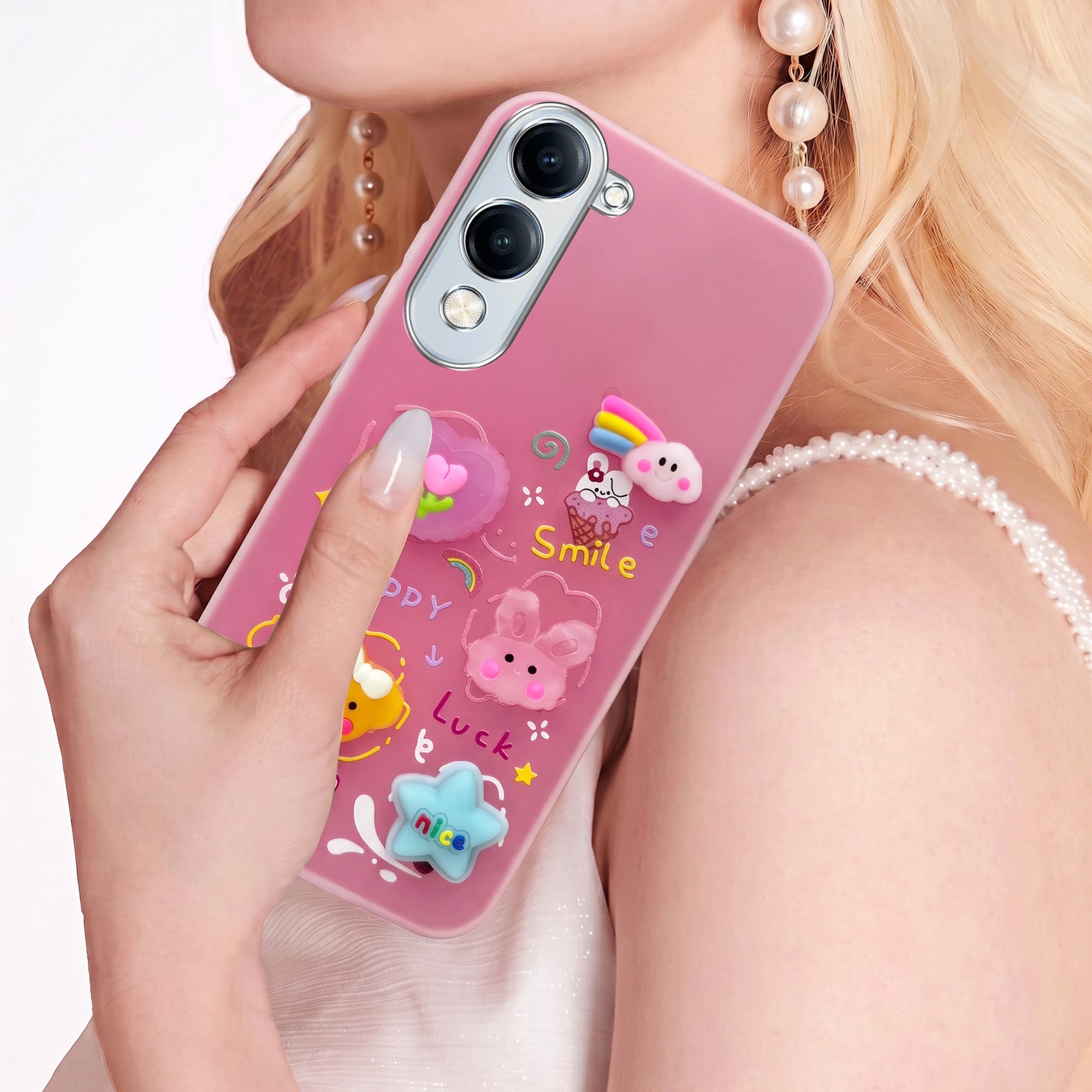 For Vivo Y19 | Vivo Y19e | Vivo T4 Lite Back Cover Case (3D Cute Cartoons | Hard Back Side Soft | Matte Premium Finish | HD Printing)