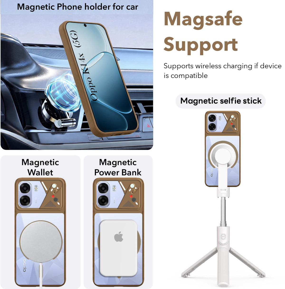 For Oppo K14x 5G Back Cover Case Lifetime Anti-Yellow Clear (Camera Protection | Side Grip | Wireless MagSafe Compatible)