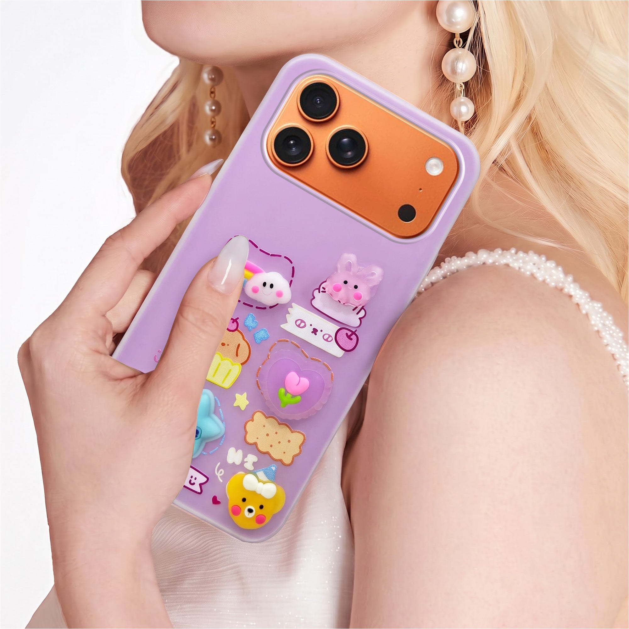 For Apple iPhone 17 Pro Max Back Cover Case (3D Cute Cartoons | Hard Back Side Soft | Matte Premium Finish | HD Printing)