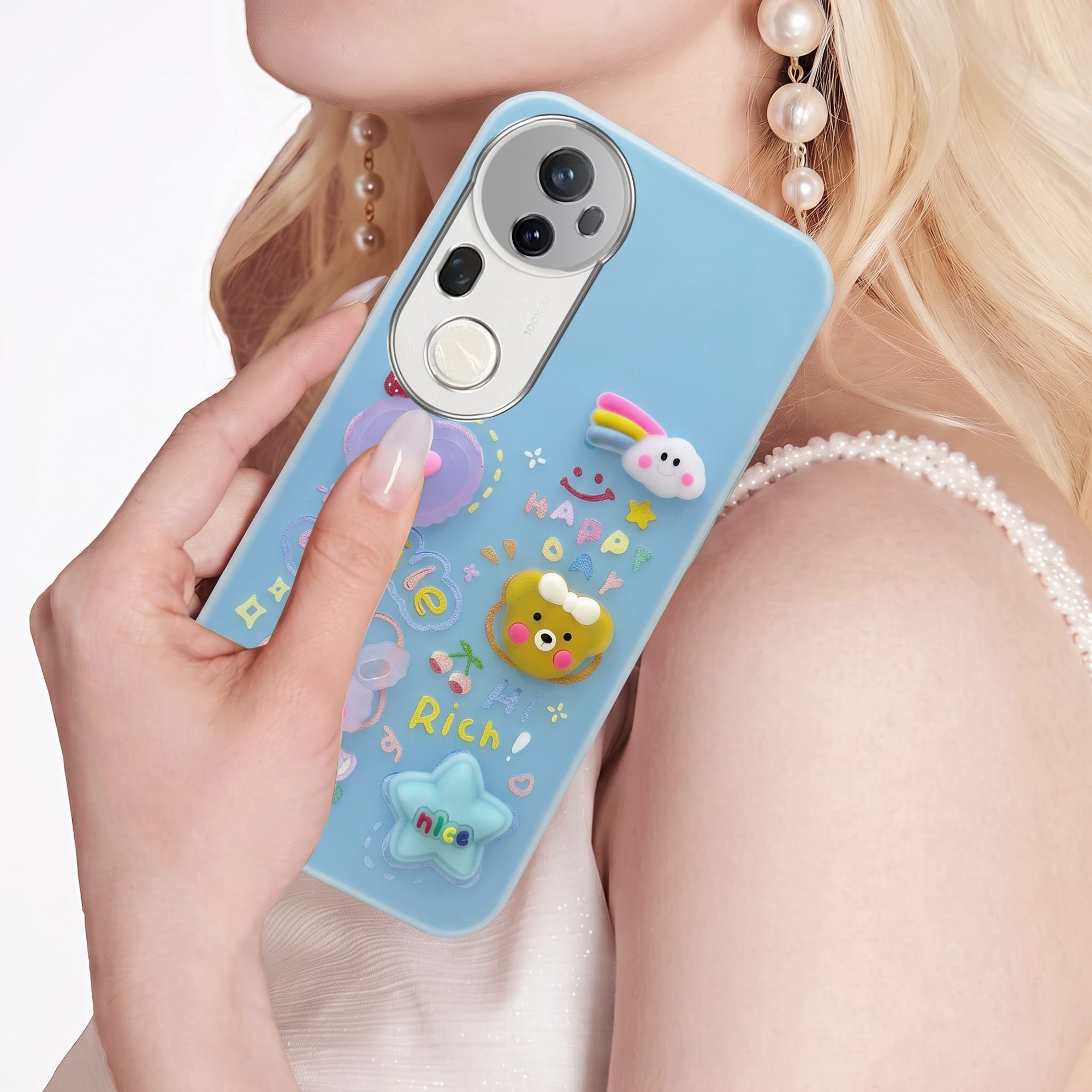 For Vivo T4 Ultra Back Cover Case (3D Cute Cartoons | Hard Back Side Soft | Matte Premium Finish | HD Printing)
