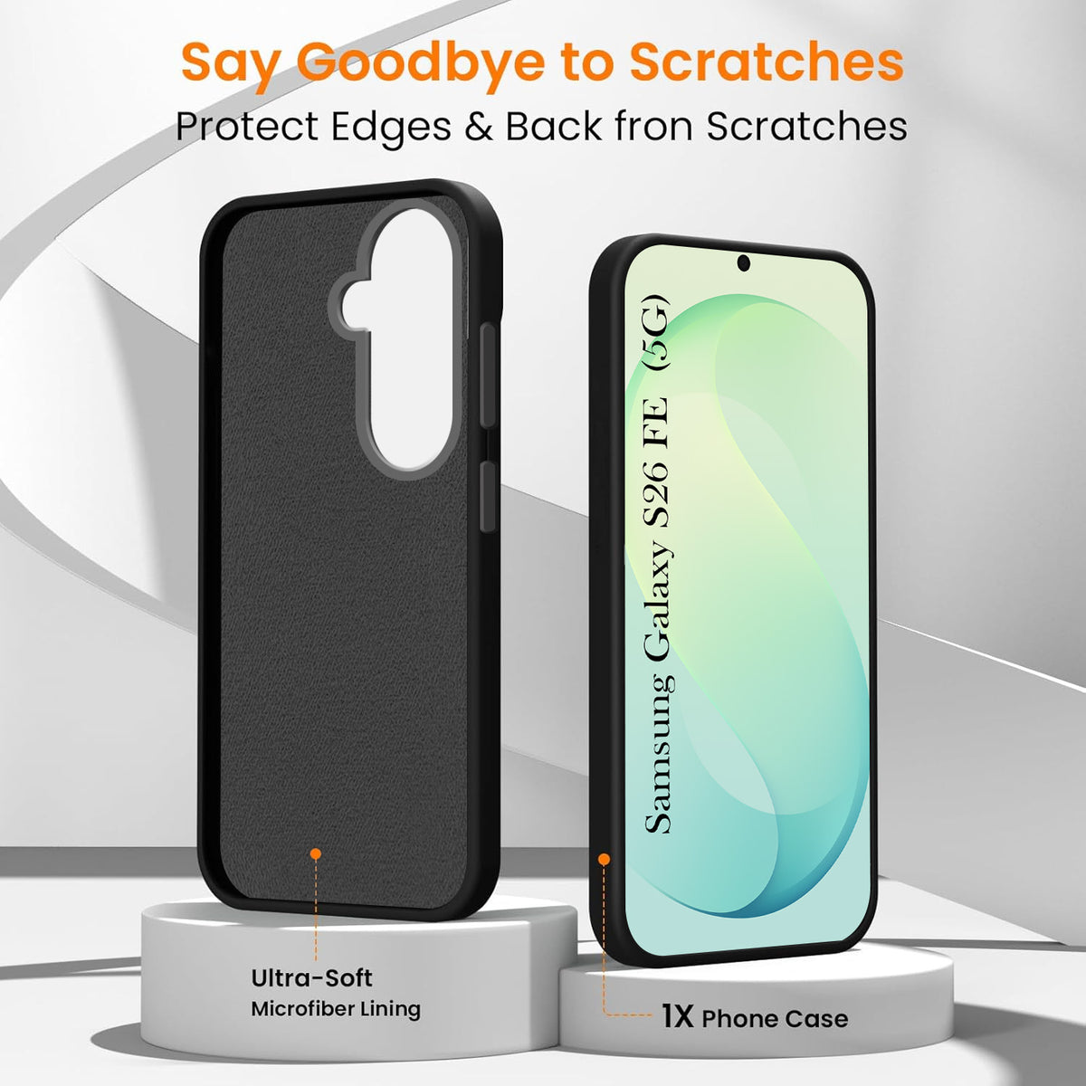 For Samsung Galaxy S26 FE Back Cover Case Rubberised (Textured Grip Design| Micro-Fiber Cloth Inside | Slim and Light Weight | Soft Touch and Feel)