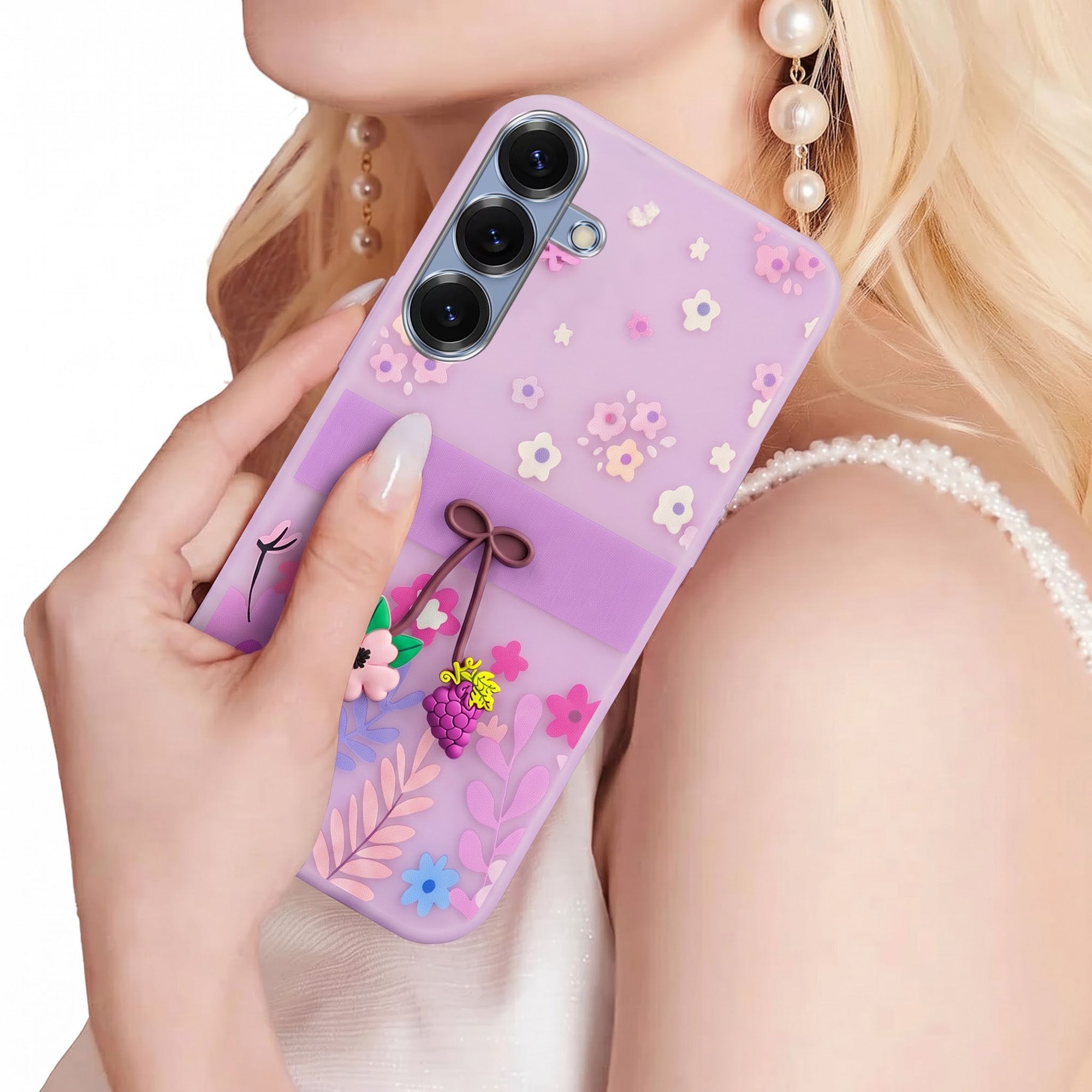 For Samsung Galaxy S25 Back Cover Case (3D Cute Cartoons | Hard Back Side Soft | Matte Premium Finish | HD Printing)