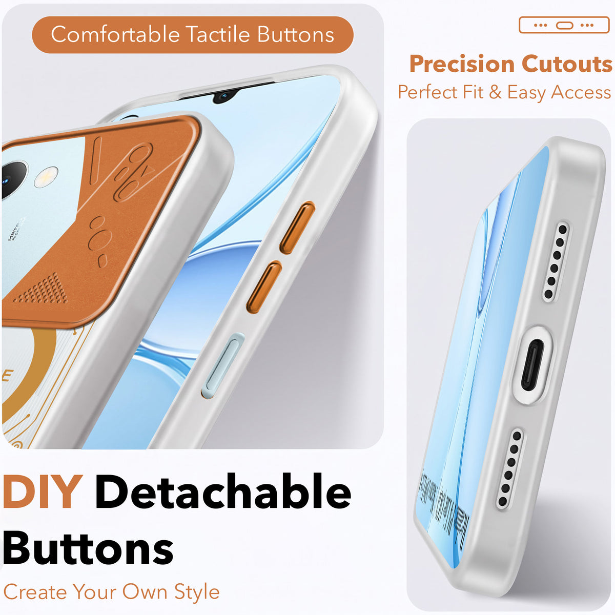 For Realme P4 Lite 5G | Narzo 100 Lite 5G Metallic Back Cover Case (Metallic Camera Protection & Buttons | Translucent Milky Shade | Hard Polycarbonate)