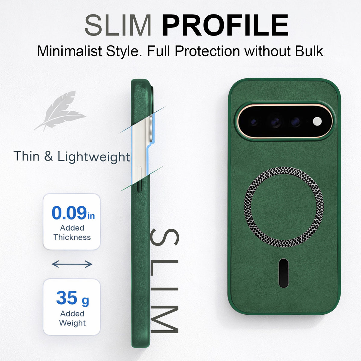 For Google Pixel 11 Pro XL Back Cover Case Leather Finish (MagSafe Compatible Wireless Charging | Soft Touch | Camera Bump Protection)
