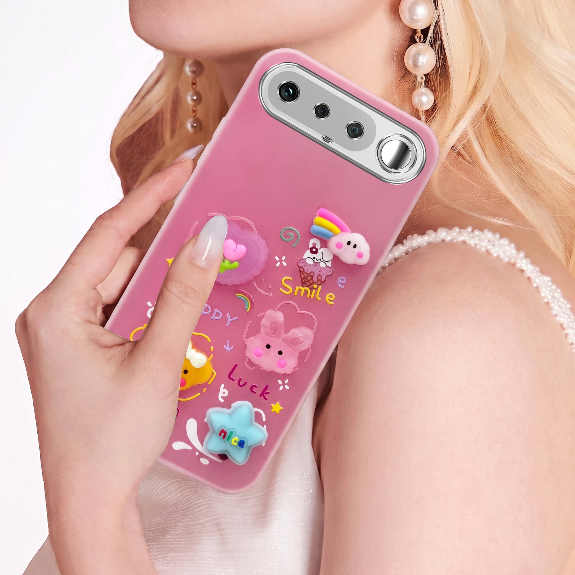 For Realme 16 Back Cover Case (3D Cute Cartoons | Hard Back Side Soft | Matte Premium Finish | HD Printing)