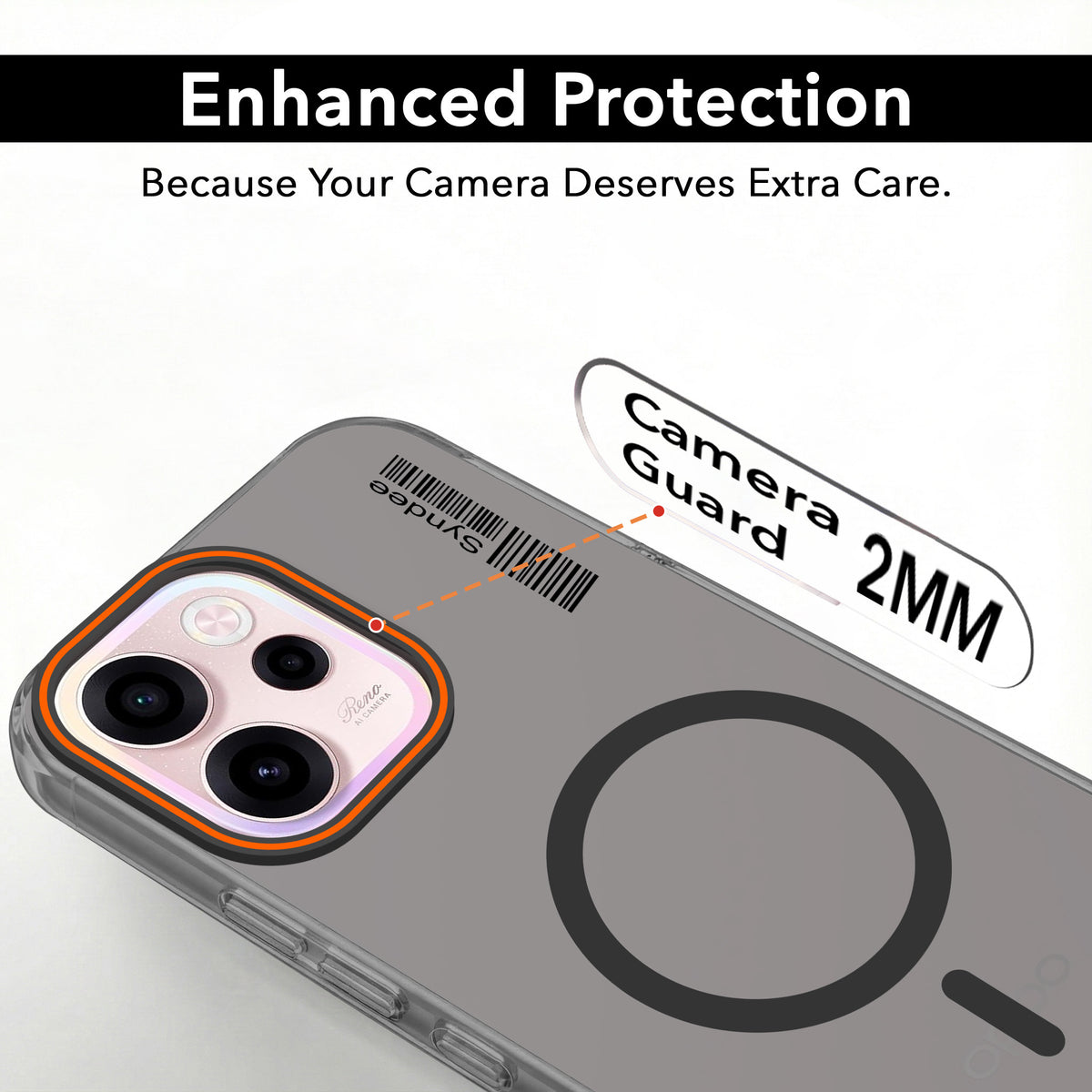 For Oppo Reno 15c Back Cover Case (Soft Touch | Camera Bump Protection | MagSafe Compatible | Matte Finish)