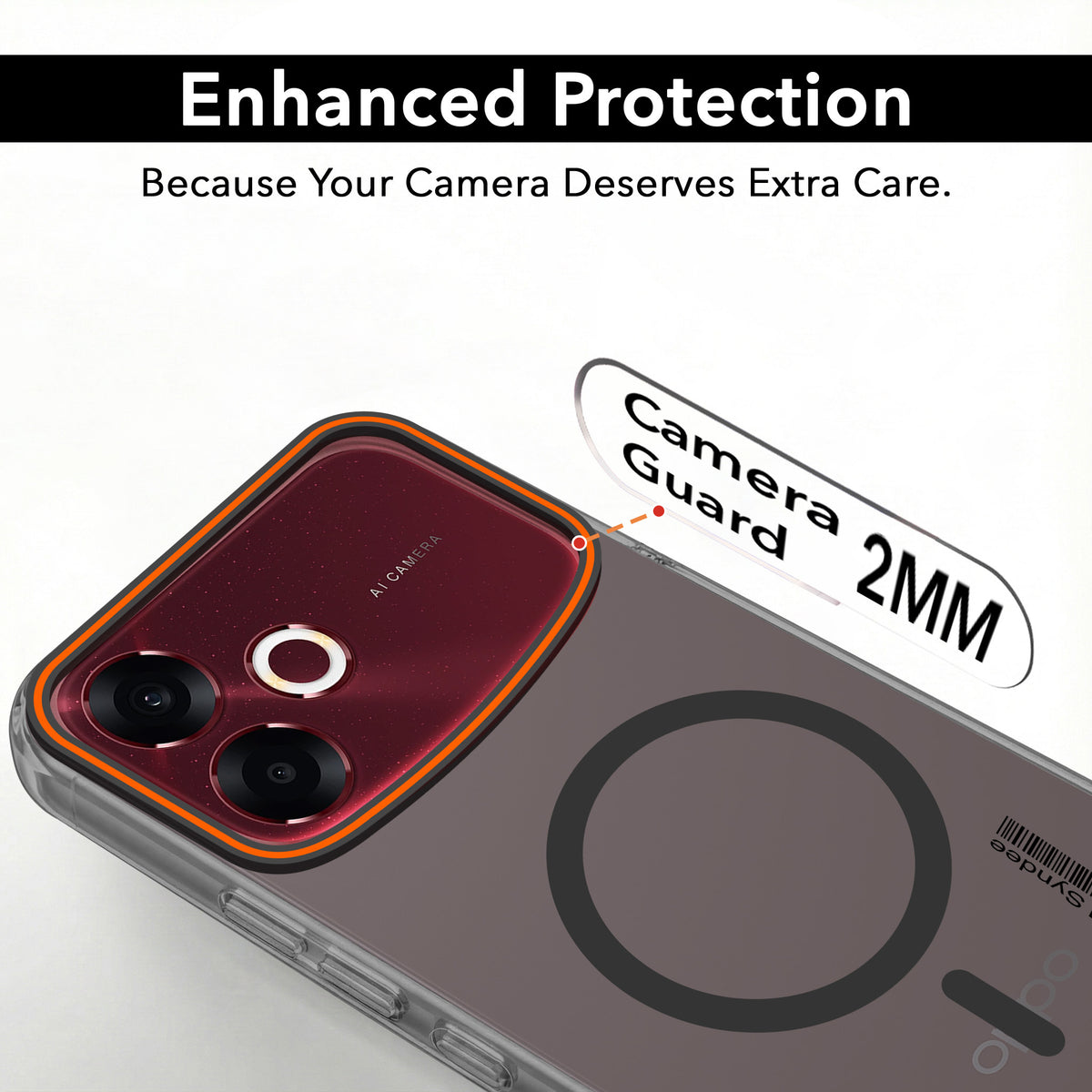 For Oppo F33 Pro 5G Back Cover Case (Soft Touch | Camera Bump Protection | MagSafe Compatible | Matte Finish)
