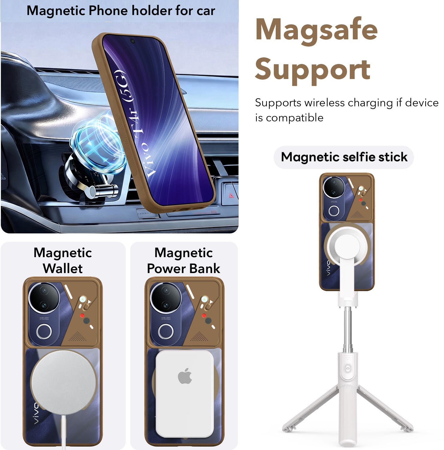 For Vivo T4R Back Cover Case Lifetime Anti-Yellow Clear (Camera Protection | Side Grip | Wireless MagSafe Compatible)