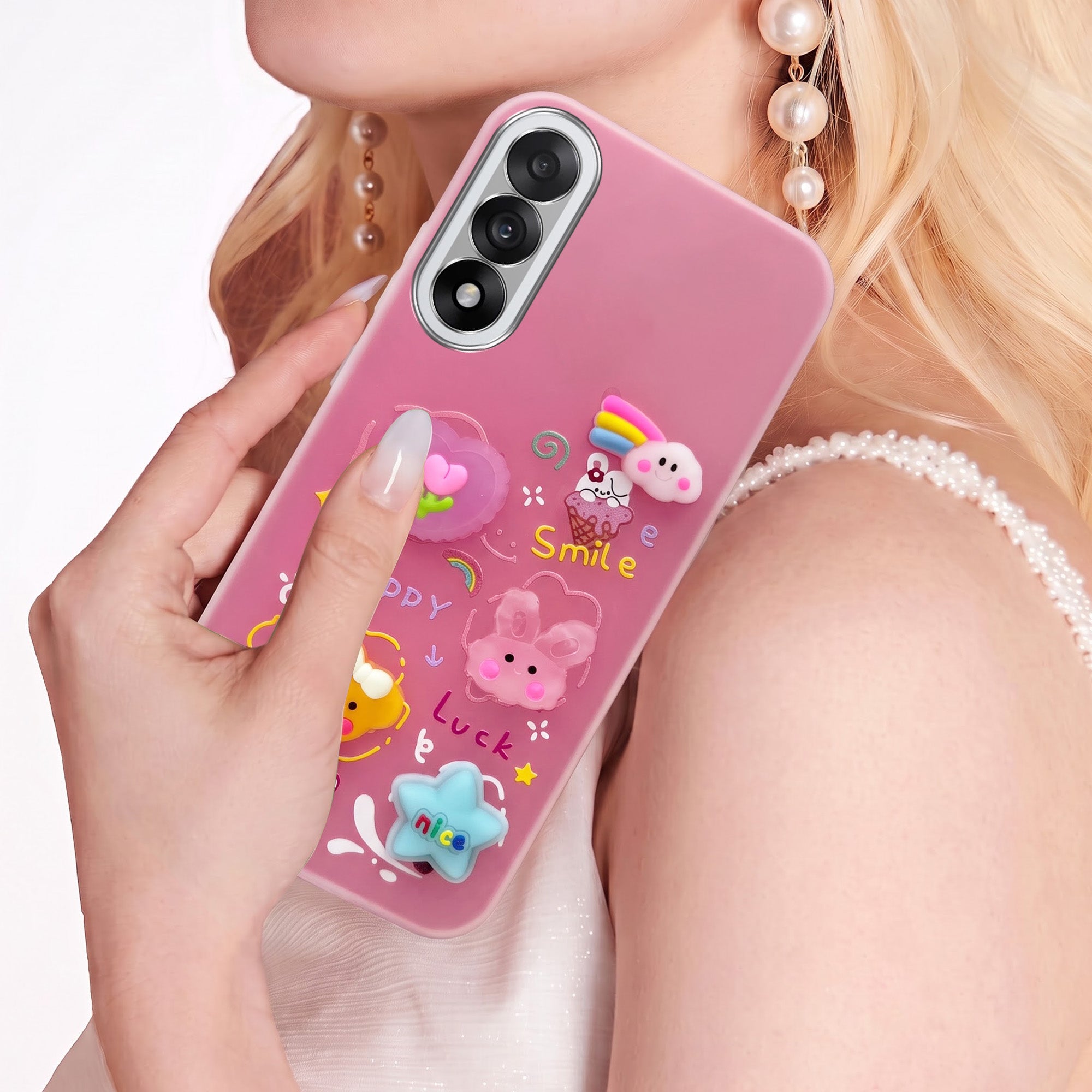 For Oneplus Nord 5 Back Cover Case (3D Cute Cartoons | Hard Back Side Soft | Matte Premium Finish | HD Printing)