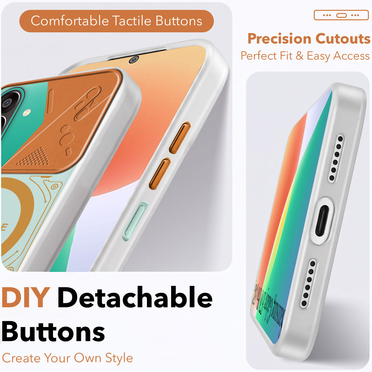 For Samsung Galaxy F70 Pro 5G Metallic Back Cover Case (Metallic Camera Protection & Buttons | Translucent Milky Shade | Hard Polycarbonate)