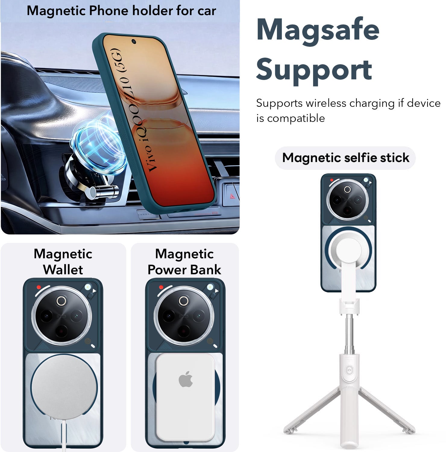 For Vivo iQOO Z10 Back Cover Case Lifetime Anti-Yellow Clear (Camera Protection | Side Grip | Wireless MagSafe Compatible)