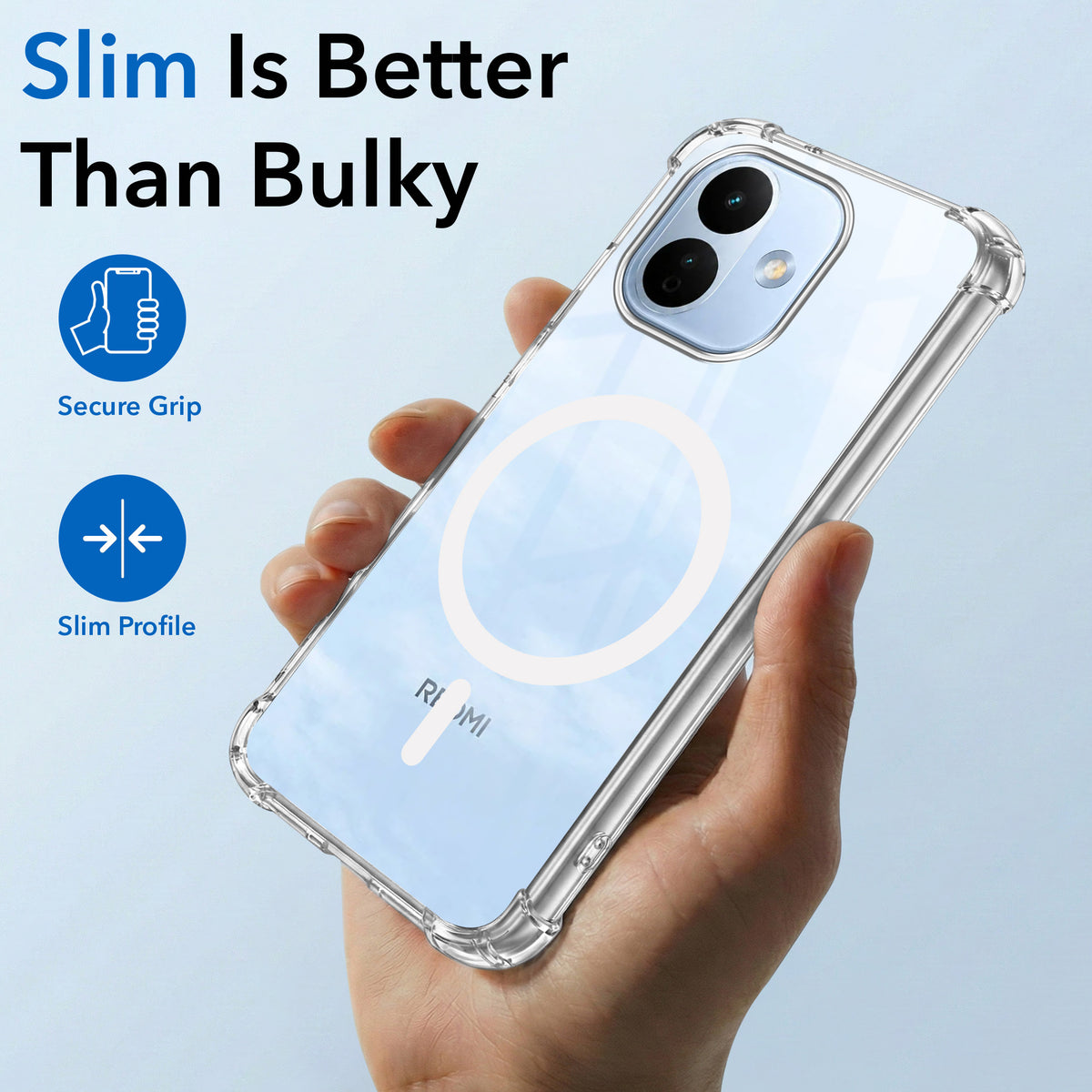 For Redmi Note 17 Pro 5G Back Cover Shockproof Crystal-Clear (Magsafe Wireless Support | Drop & Camera Protection | Hard Polycarbonate)
