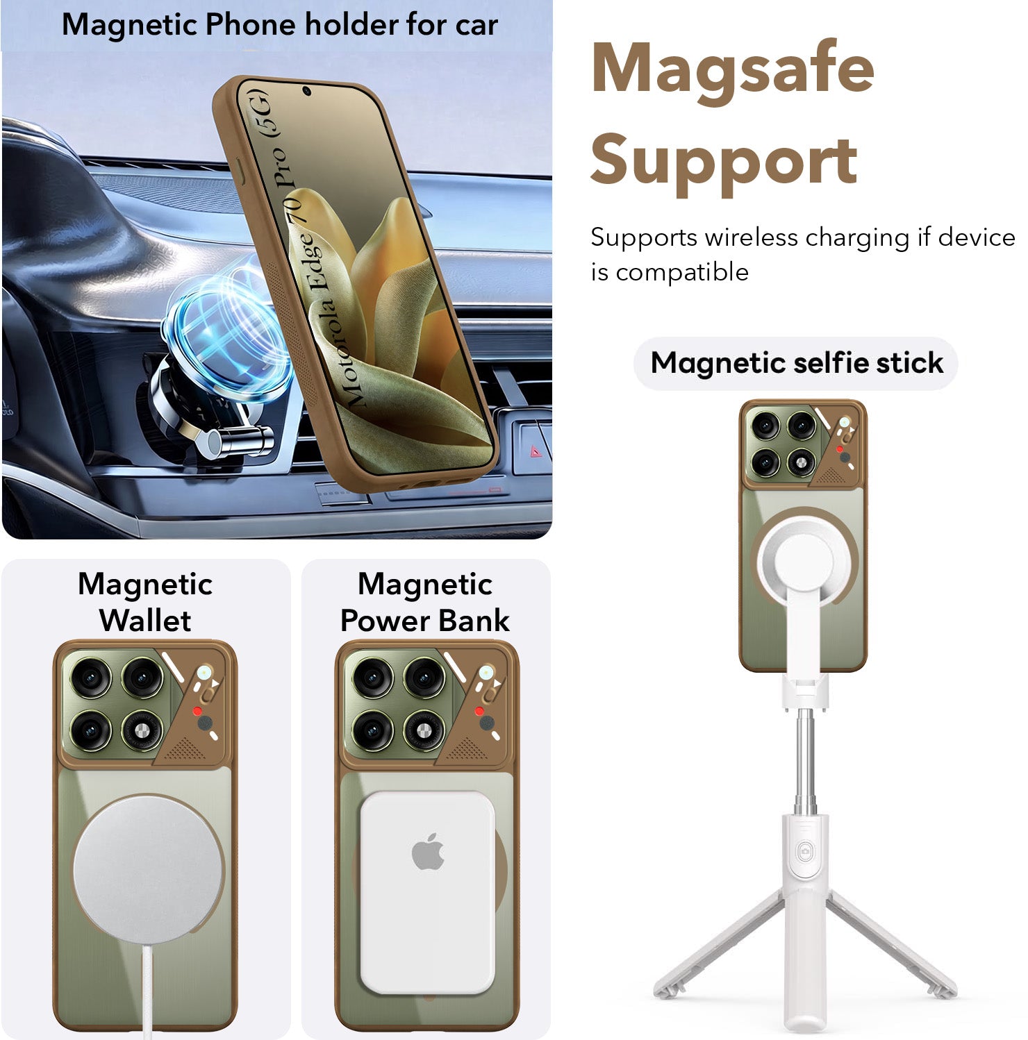 For Motorola Moto Edge 70 Pro Back Cover Case Lifetime Anti-Yellow Clear (Camera Protection | Side Grip | Wireless MagSafe Compatible)