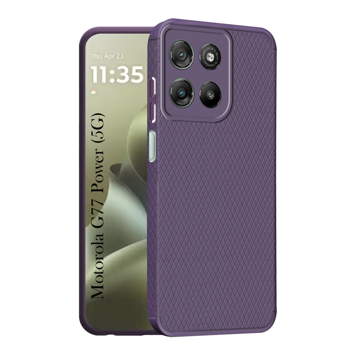 For Motorola Moto G77 Power Back Cover Case Liquid Silicone (Camera Protection | Side Grip Texture | Soft and Flexible)