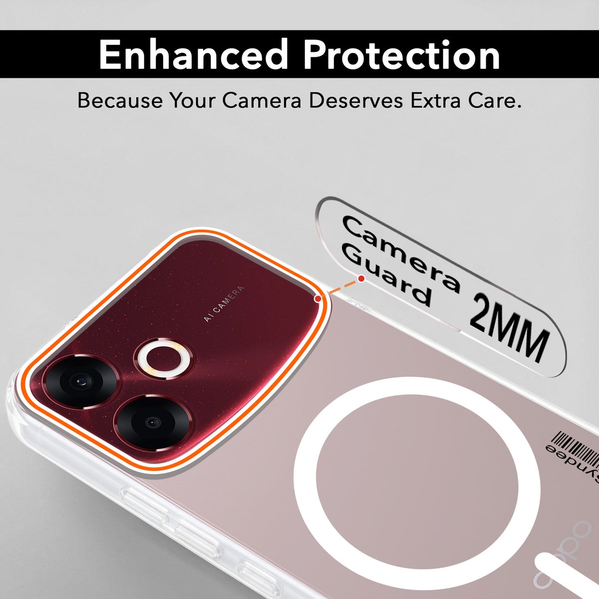For Oppo F33 Pro 5G Back Cover Case (Soft Touch | Camera Bump Protection | MagSafe Compatible | Matte Finish)
