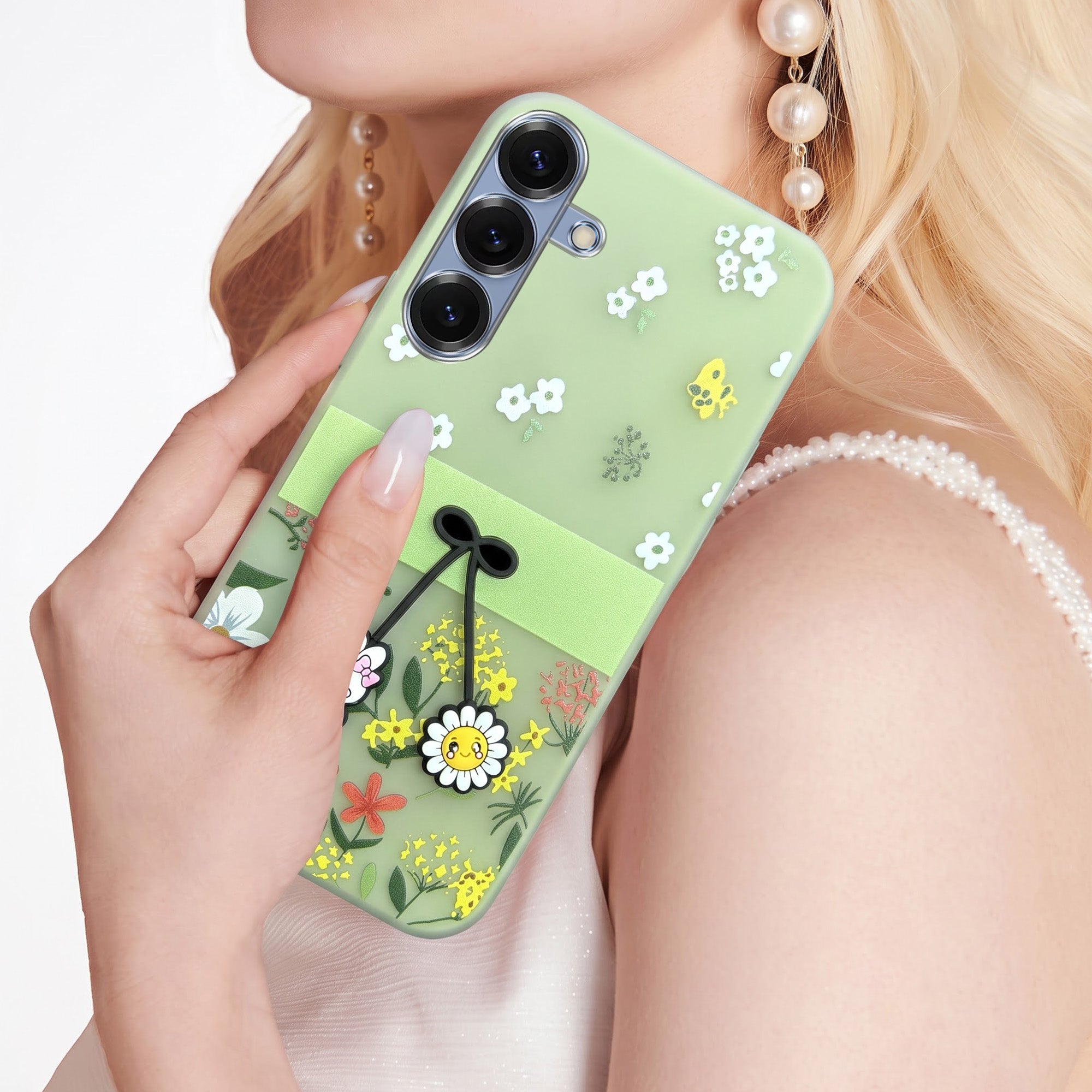 For Samsung Galaxy S25 Back Cover Case (3D Cute Cartoons | Hard Back Side Soft | Matte Premium Finish | HD Printing)