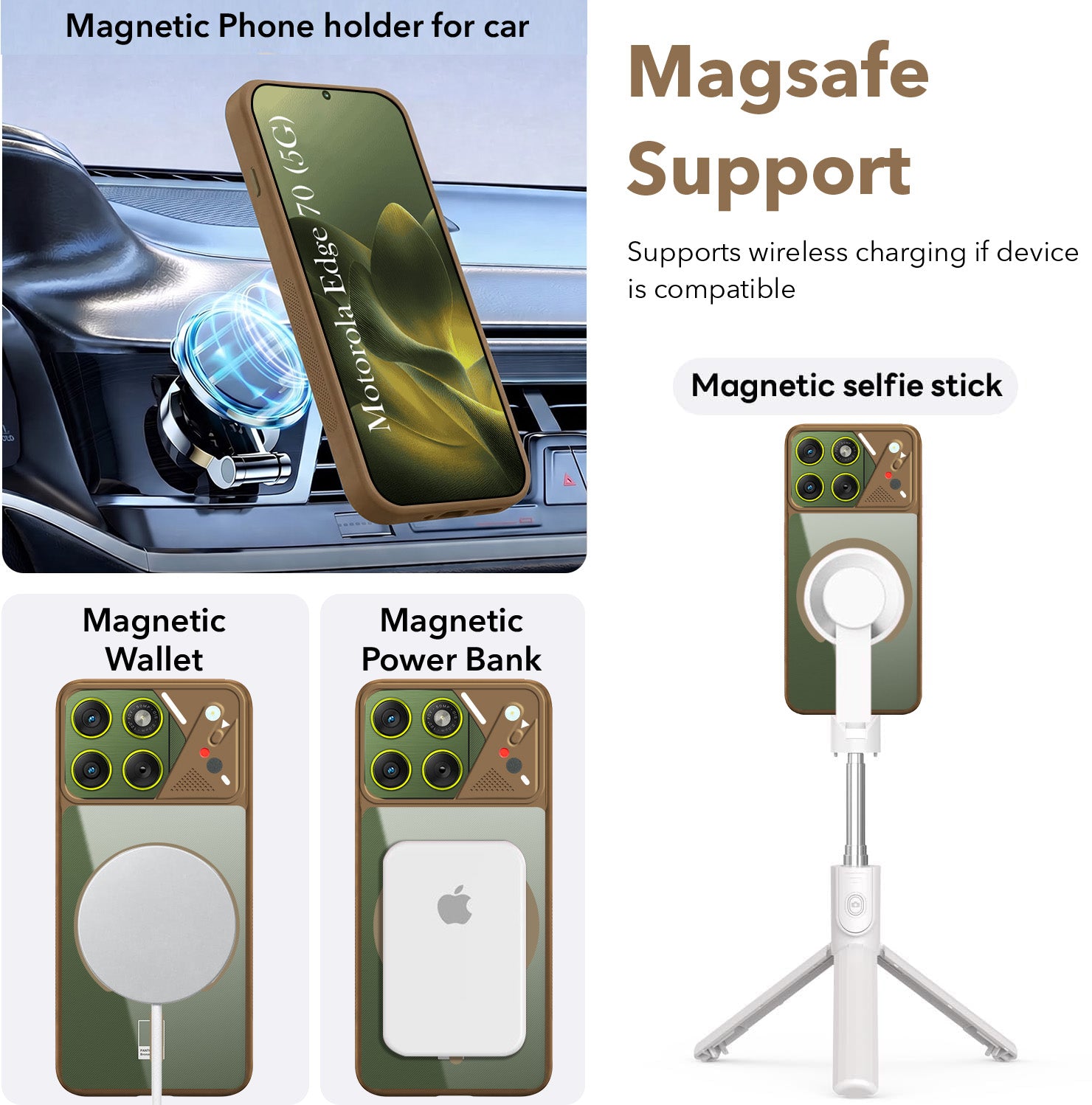 For Motorola Moto Edge 70 Back Cover Case Lifetime Anti-Yellow Clear (Camera Protection | Side Grip | Wireless MagSafe Compatible)