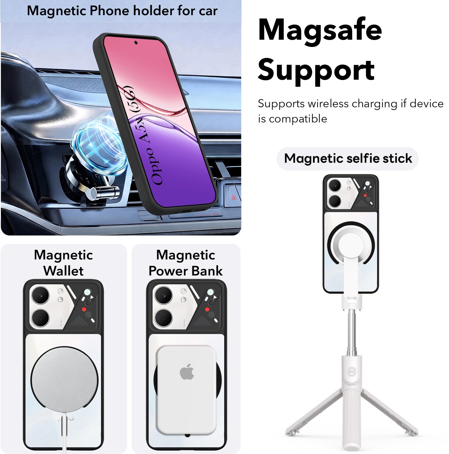 For Oppo K14x 5G Back Cover Case Lifetime Anti-Yellow Clear (Camera Protection | Side Grip | Wireless MagSafe Compatible)