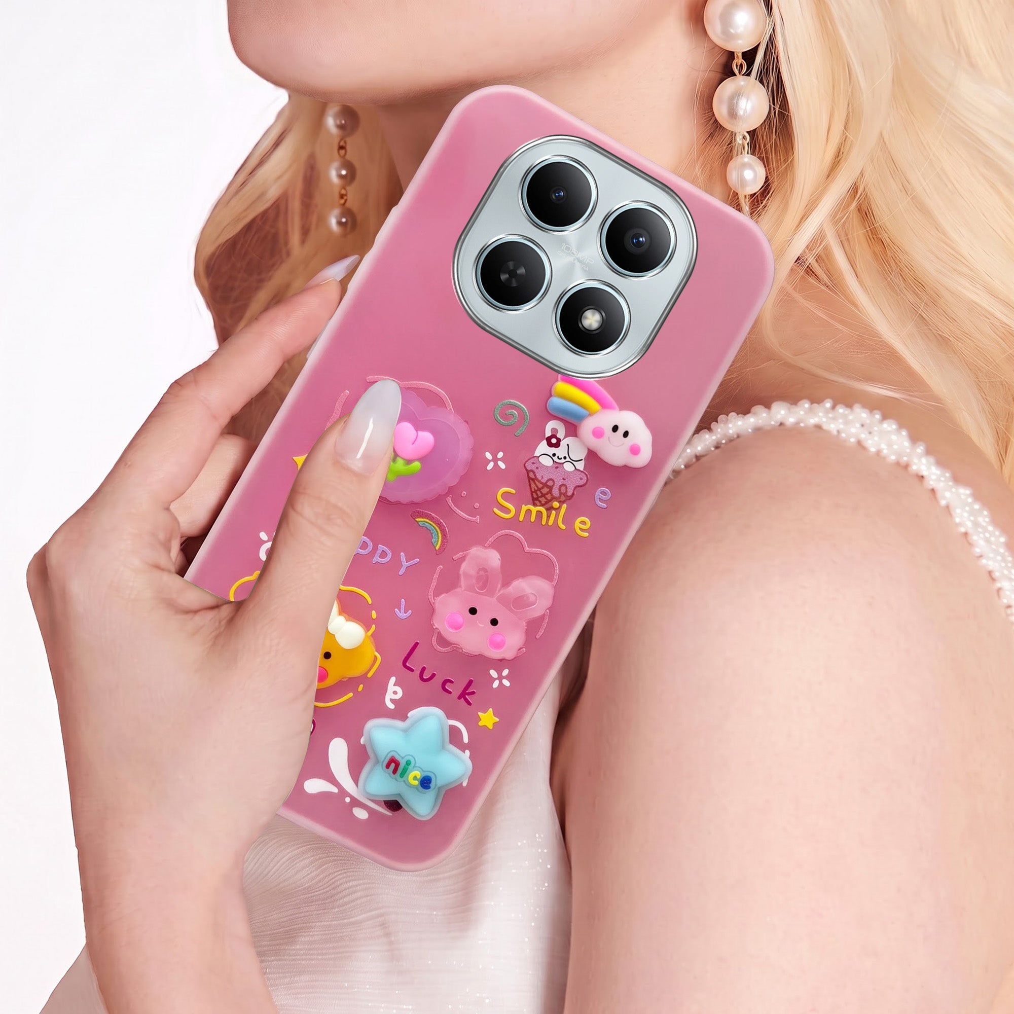 For Poco M8 5G Back Cover Case (Cute 3D cartoon charms design | Slim Aesthetic Case for Girls | Camera Protection | Hard Unbreakable)