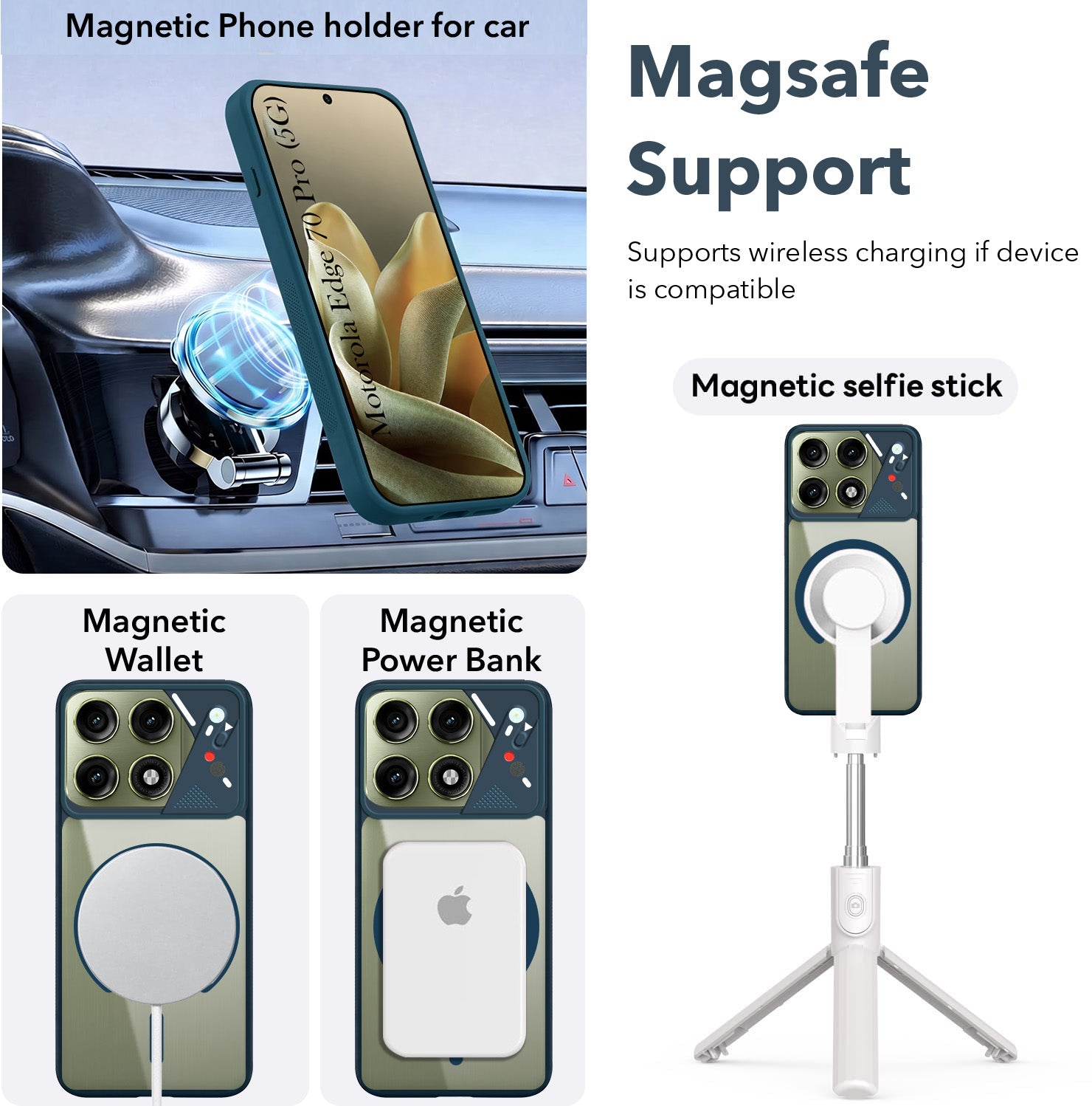 For Motorola Moto Edge 70 Pro Back Cover Case Lifetime Anti-Yellow Clear (Camera Protection | Side Grip | Wireless MagSafe Compatible)