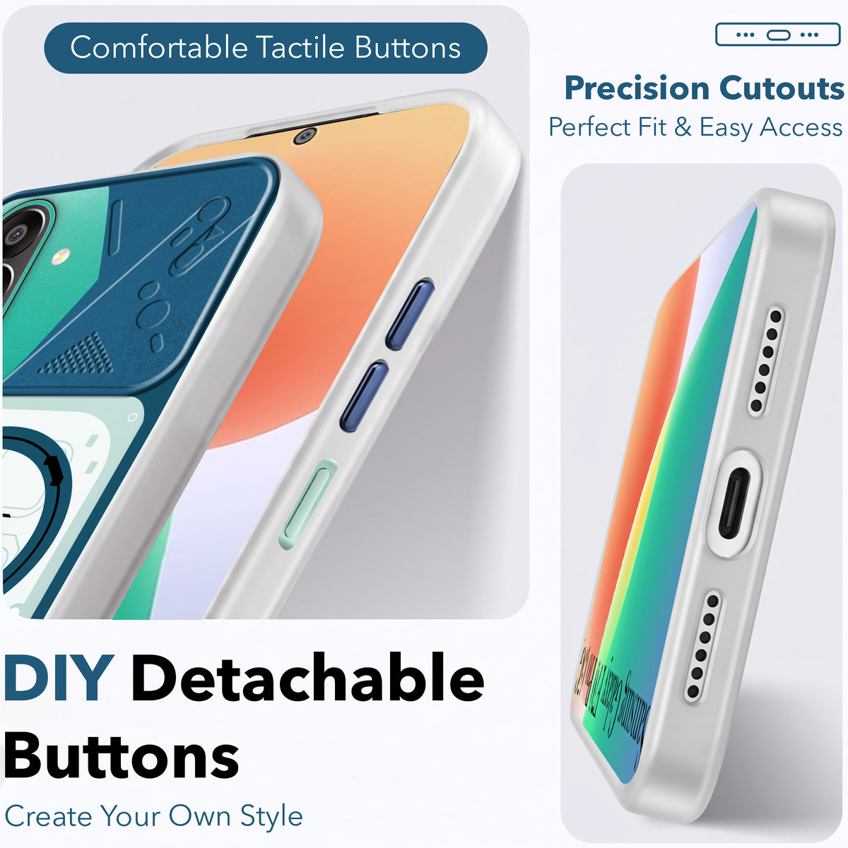For Samsung Galaxy F70 Pro 5G Metallic Back Cover Case (Metallic Camera Protection & Buttons | Translucent Milky Shade | Hard Polycarbonate)