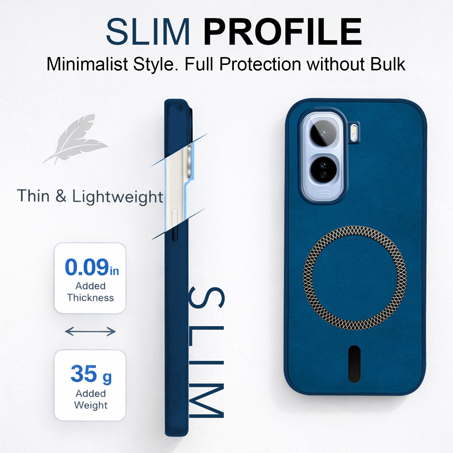 For Vivo T5 Pro 5G Back Cover Case Leather Finish (MagSafe Compatible Wireless Charging | Soft Touch | Camera Bump Protection)