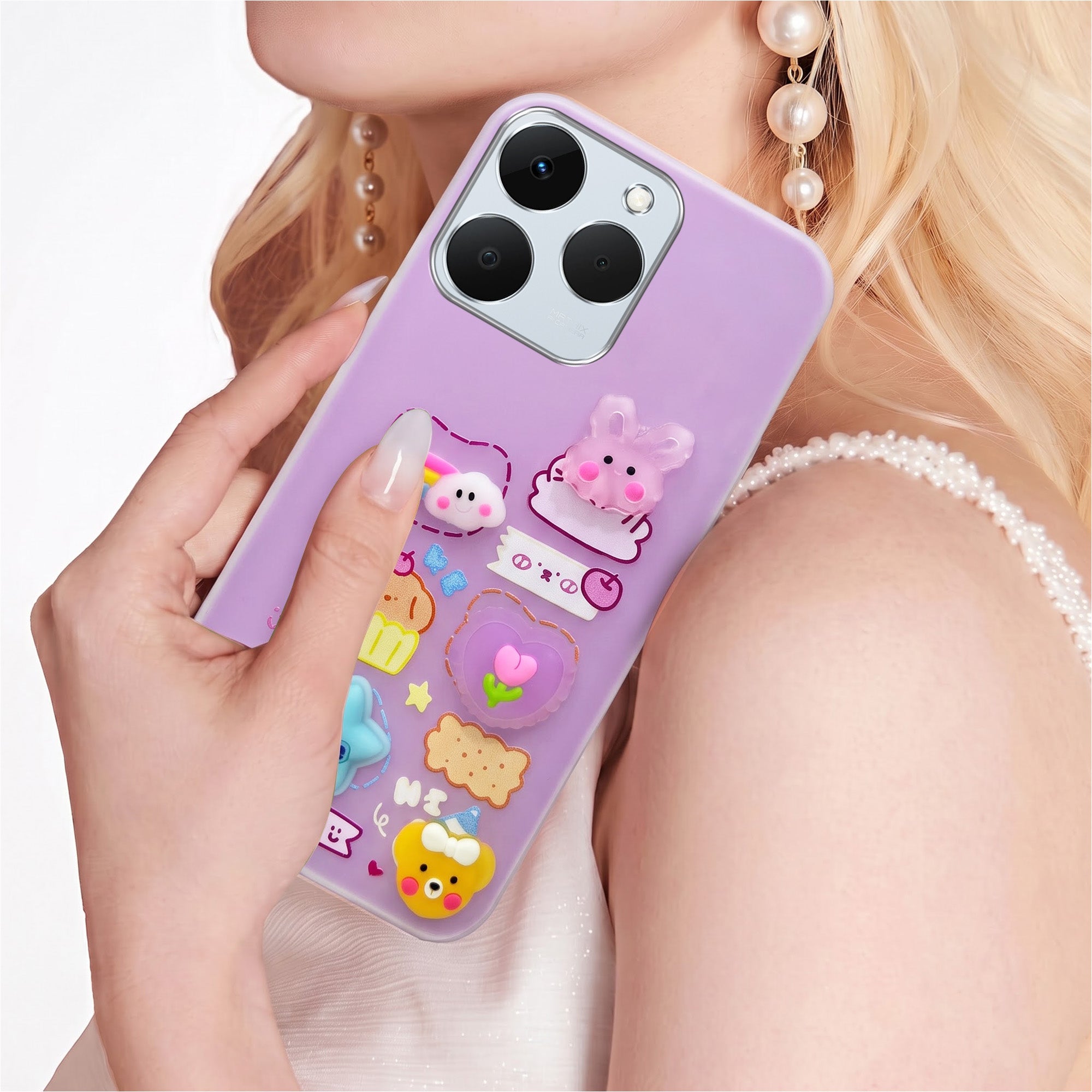 For Realme 15T | Realme Narzo 90 Back Cover Case (3D Cute Cartoons | Hard Back Side Soft | Matte Premium Finish | HD Printing)