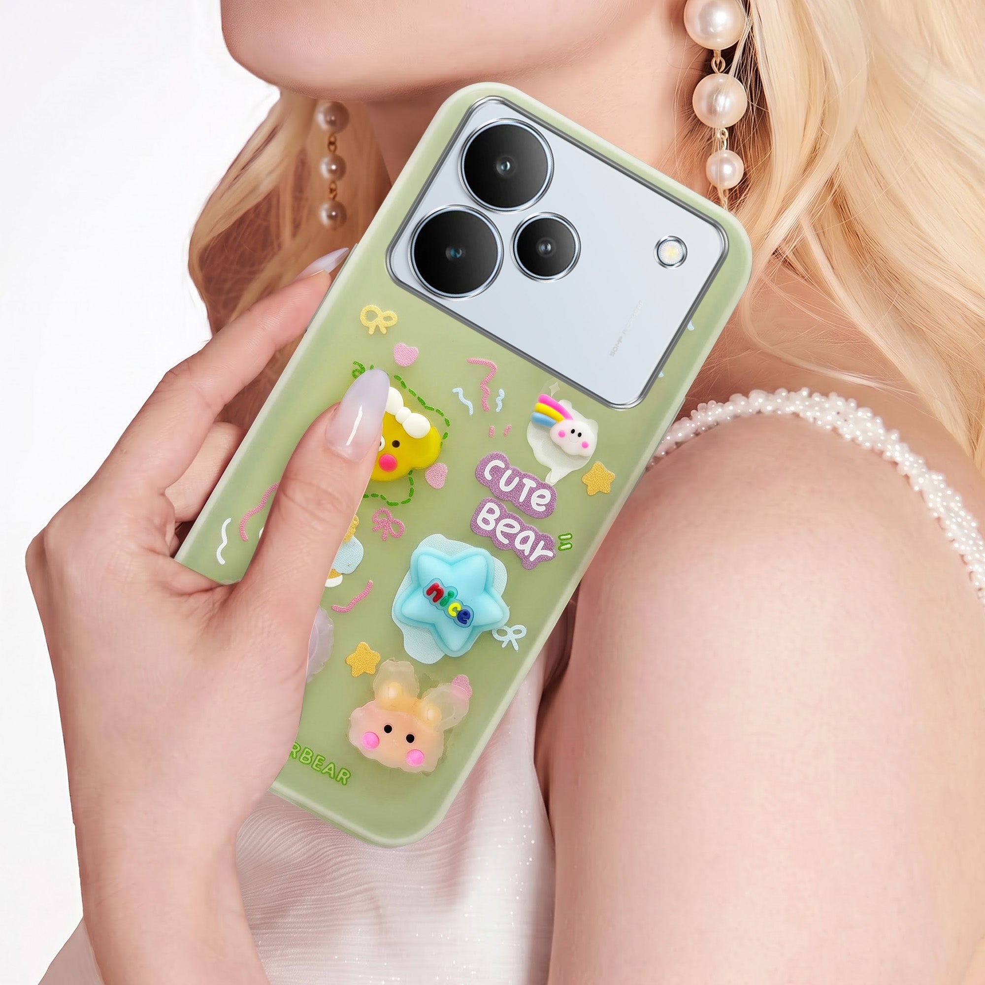 For Realme P4 Back Cover Case (3D Cute Cartoons | Hard Back Side Soft | Matte Premium Finish | HD Printing)