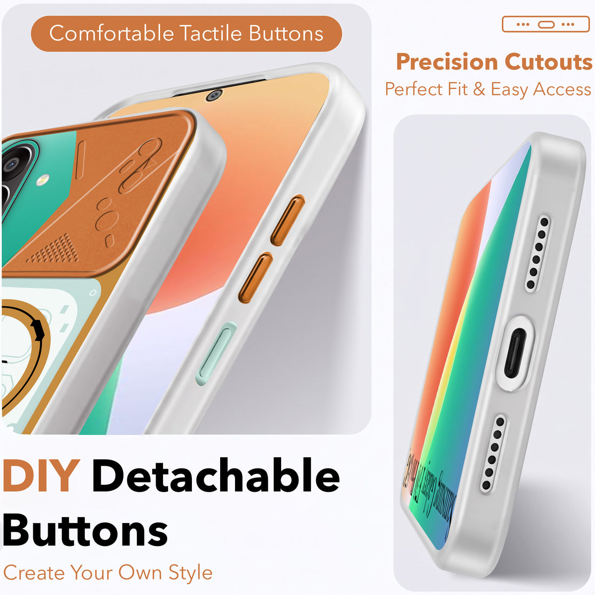 For Samsung Galaxy F70 Pro 5G Metallic Back Cover Case (Metallic Camera Protection & Buttons | Translucent Milky Shade | Hard Polycarbonate)
