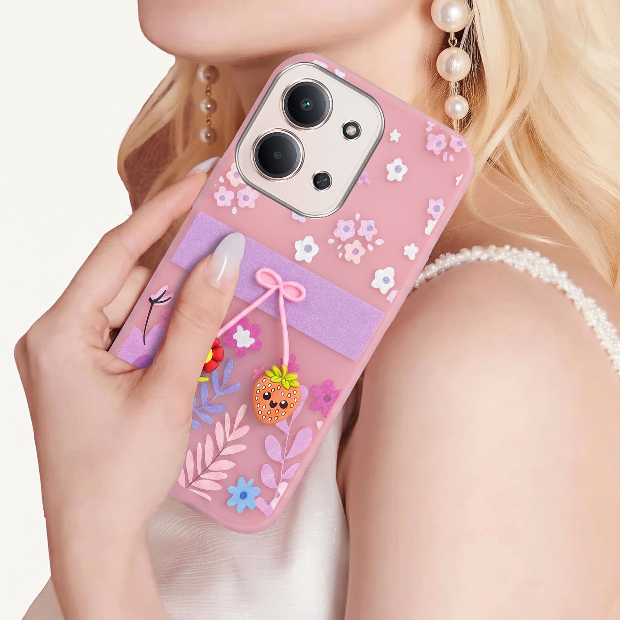 For Redmi 15C Back Cover Case (3D Cute Cartoons | Hard Back Side Soft | Matte Premium Finish | HD Printing)