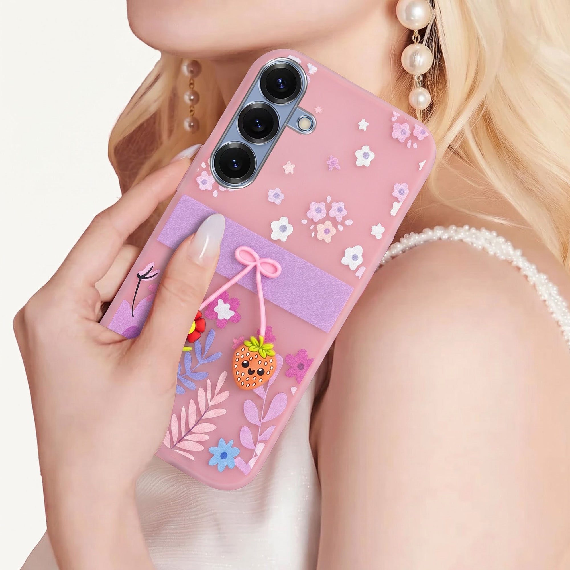 For Samsung Galaxy S25 Back Cover Case (3D Cute Cartoons | Hard Back Side Soft | Matte Premium Finish | HD Printing)