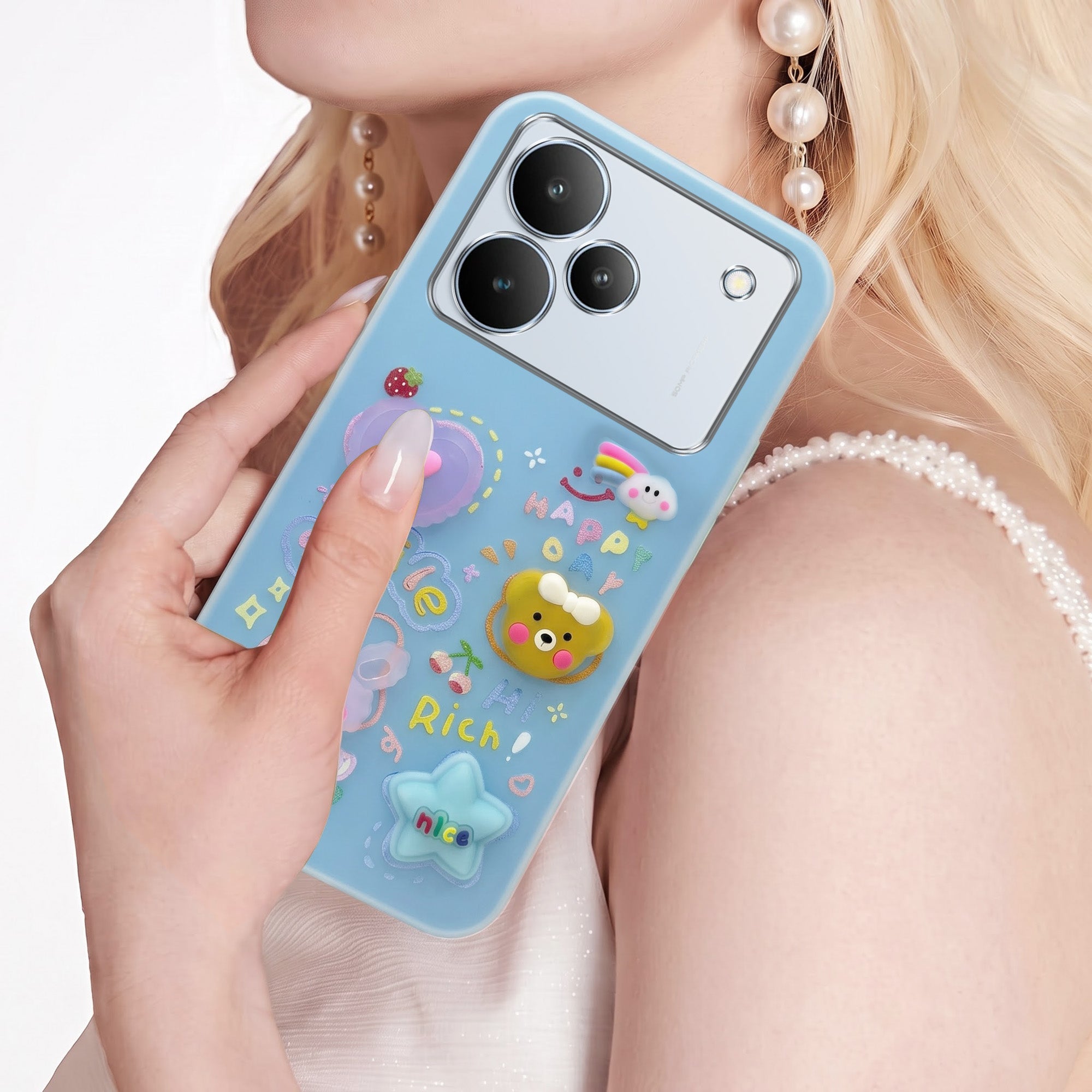 For Realme P4 Back Cover Case (3D Cute Cartoons | Hard Back Side Soft | Matte Premium Finish | HD Printing)