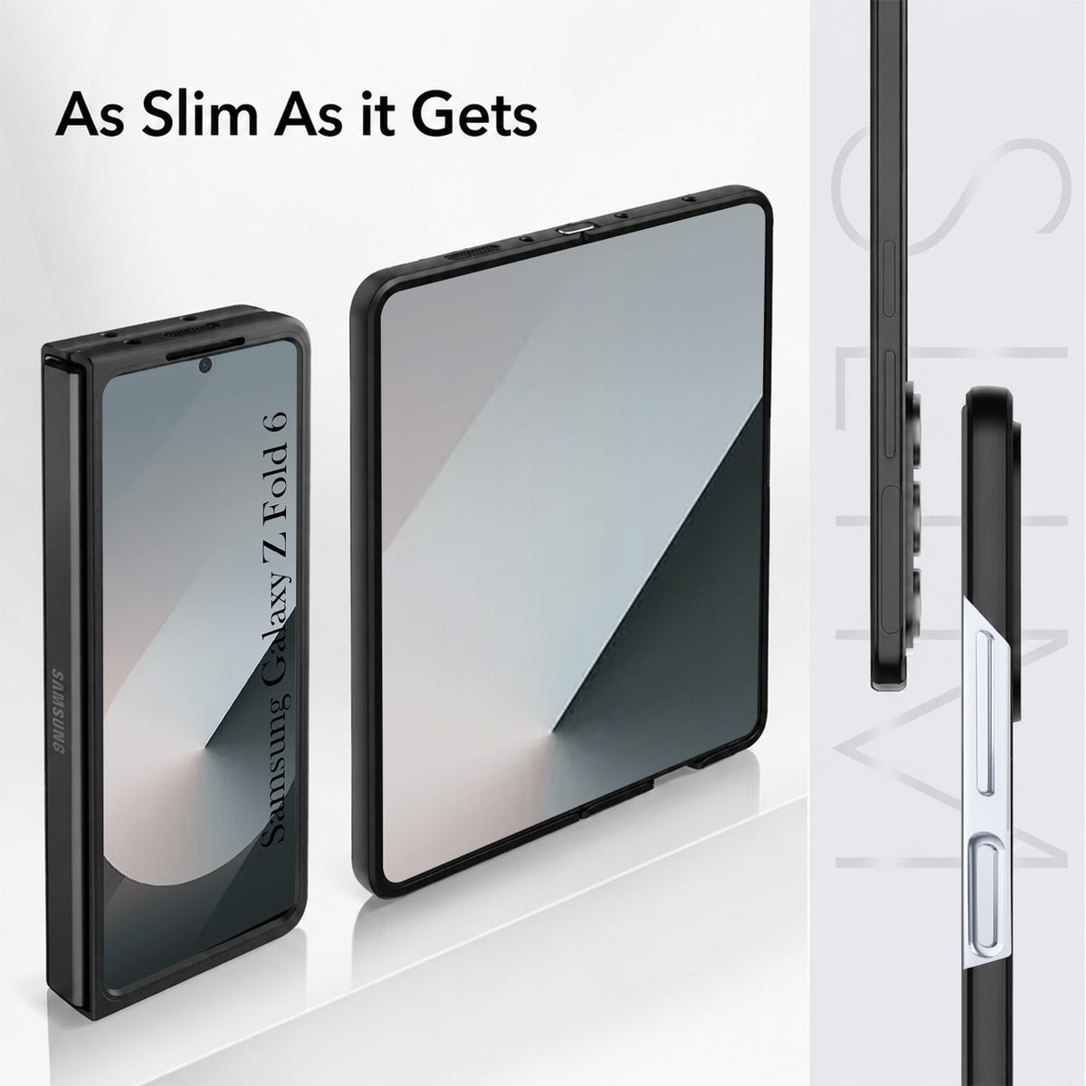 For Samsung Galaxy Z Fold 6 Back Case Cover Premium Genuine Leather (Integrated Front Screen Protector | Inside Microfiber Cloth)