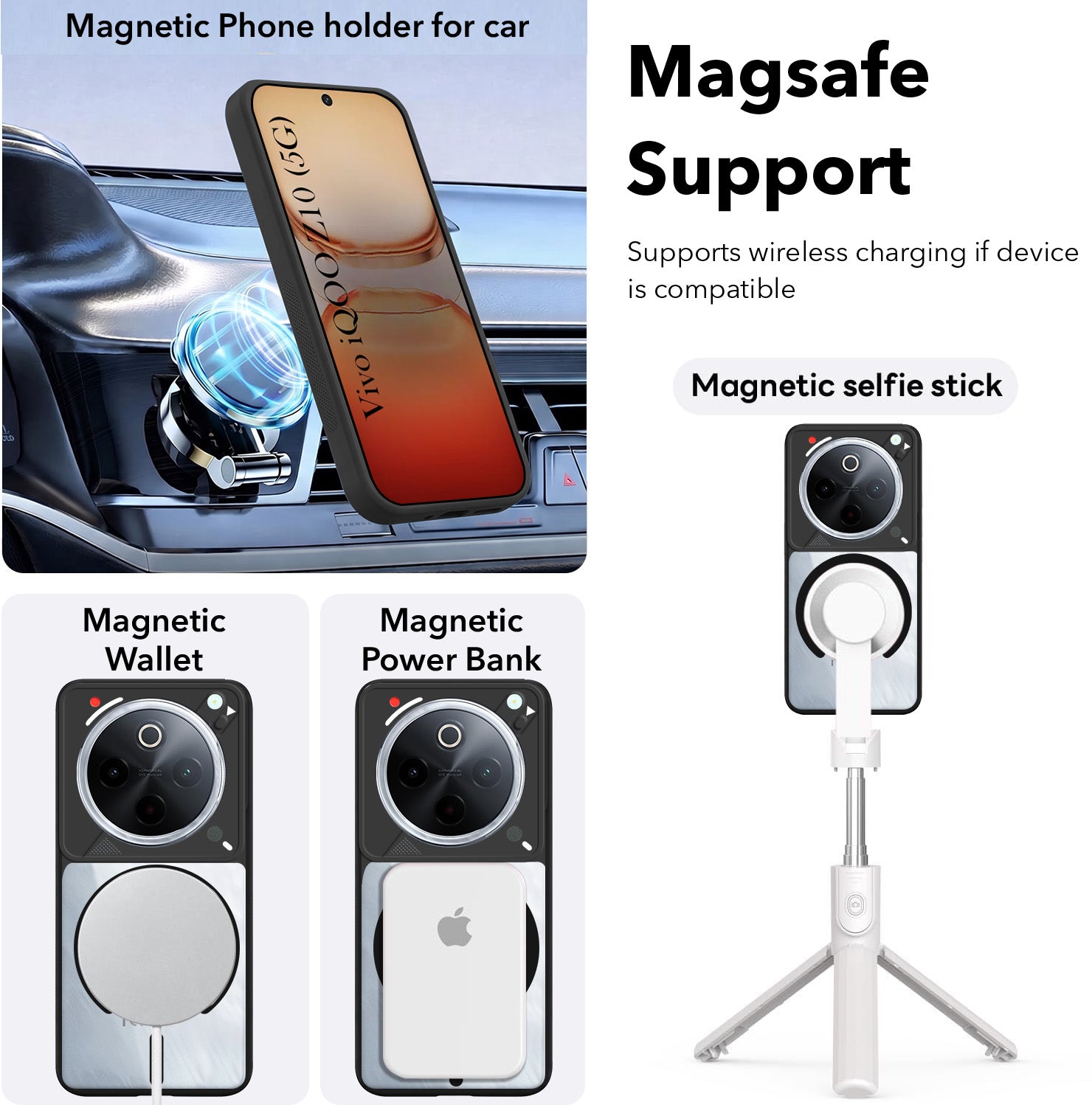 For Vivo iQOO Z10 Back Cover Case Lifetime Anti-Yellow Clear (Camera Protection | Side Grip | Wireless MagSafe Compatible)