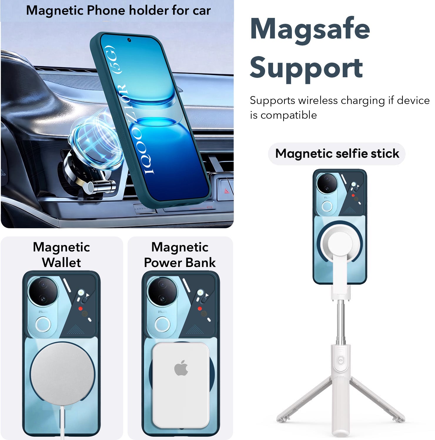 For Vivo iQOO Z10R Back Cover Case Lifetime Anti-Yellow Clear (Camera Protection | Side Grip | Wireless MagSafe Compatible)