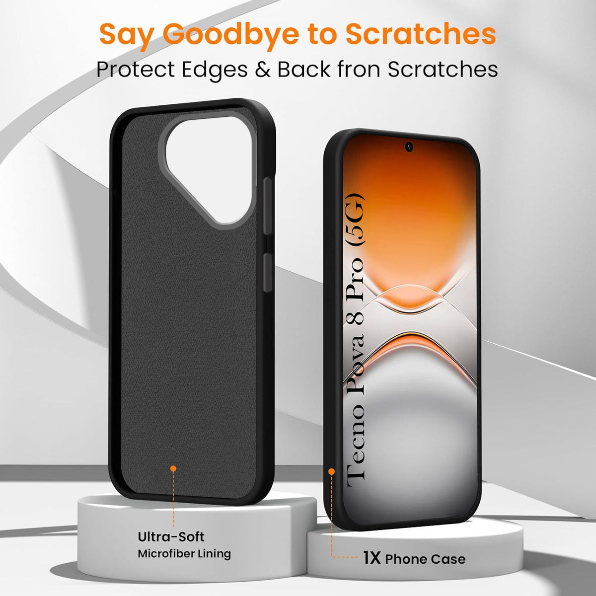 For Tecno Pova 8 Pro 5G Back Cover Case Rubberised (Textured Grip Design| Micro-Fiber Cloth Inside | Slim and Light Weight | Soft Touch and Feel)