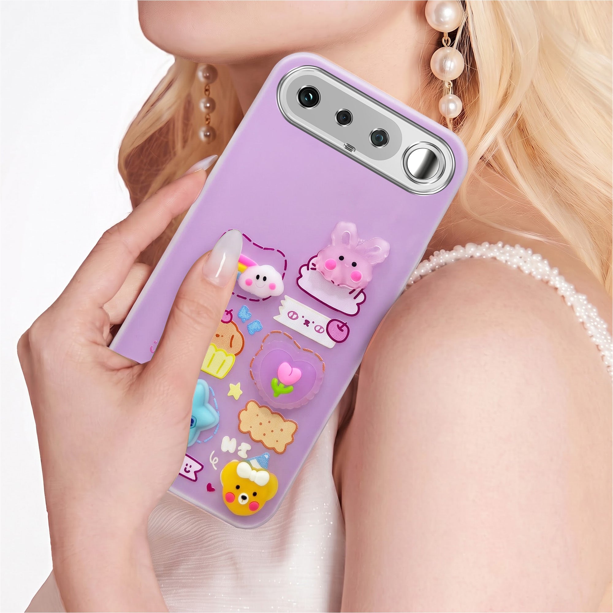 For Realme 16 Back Cover Case (3D Cute Cartoons | Hard Back Side Soft | Matte Premium Finish | HD Printing)