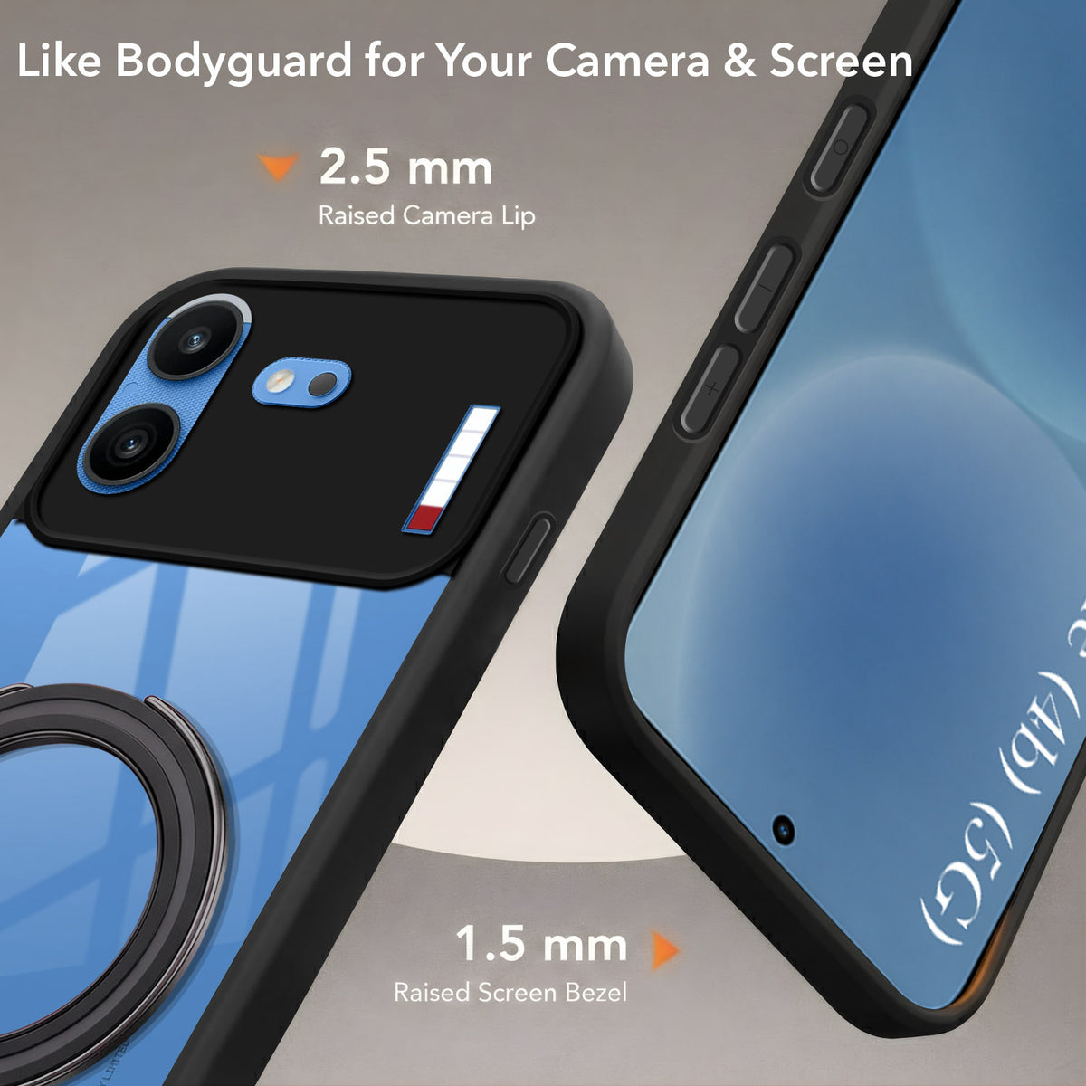For Nothing Phone 4B 5G Back Cover Case (Kick Stand Ring Holder | Life time Anti Yellow | Camera Protection)